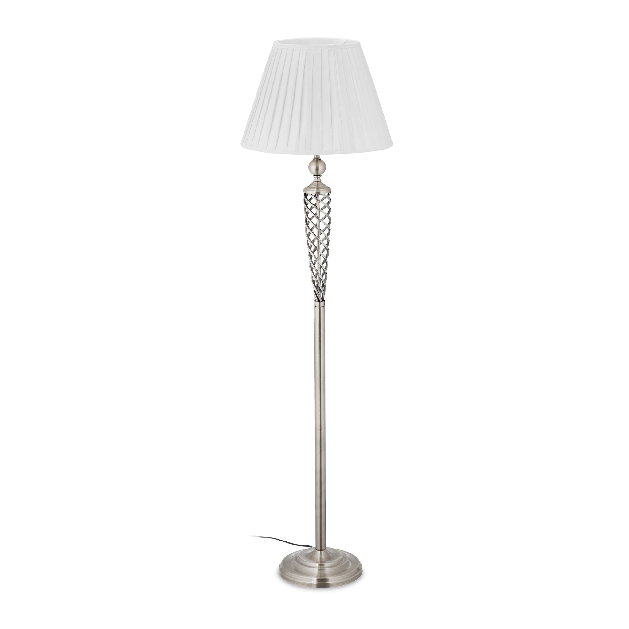 Stehlampe antik Weiss-Silber