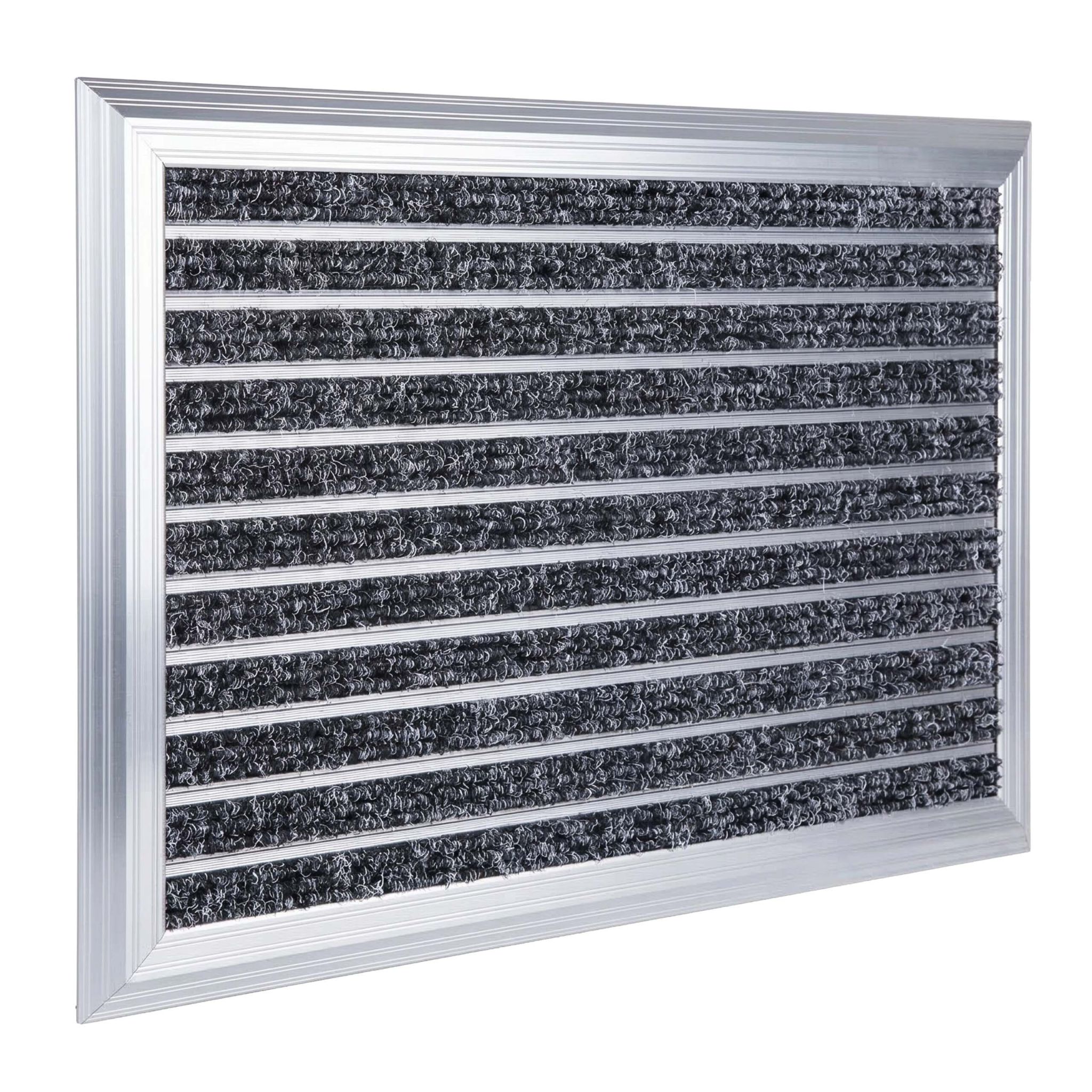Fussmatte Aluminium Schwarz-Silber
