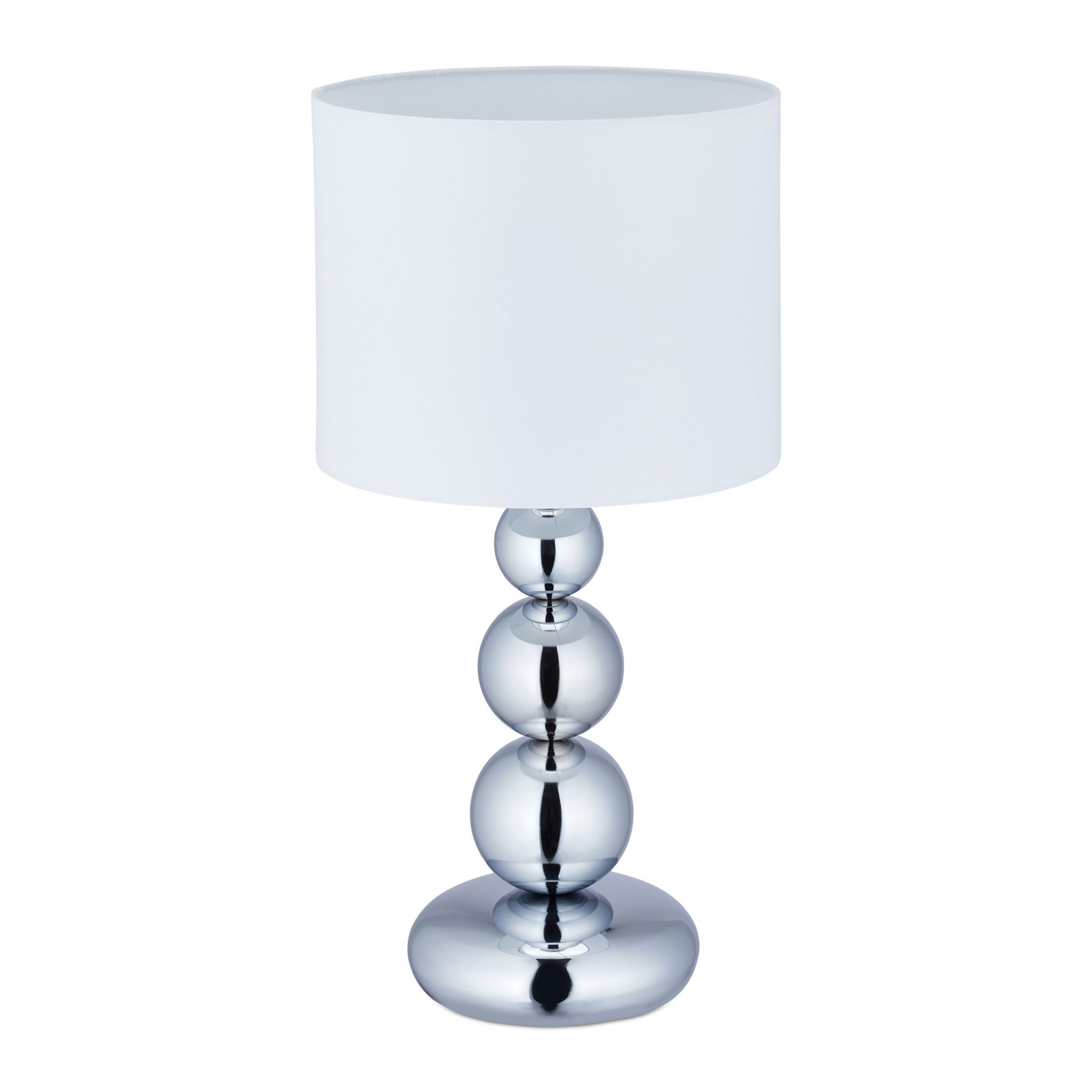 Tischlampe Kugeln in Silber Weiss-Silber