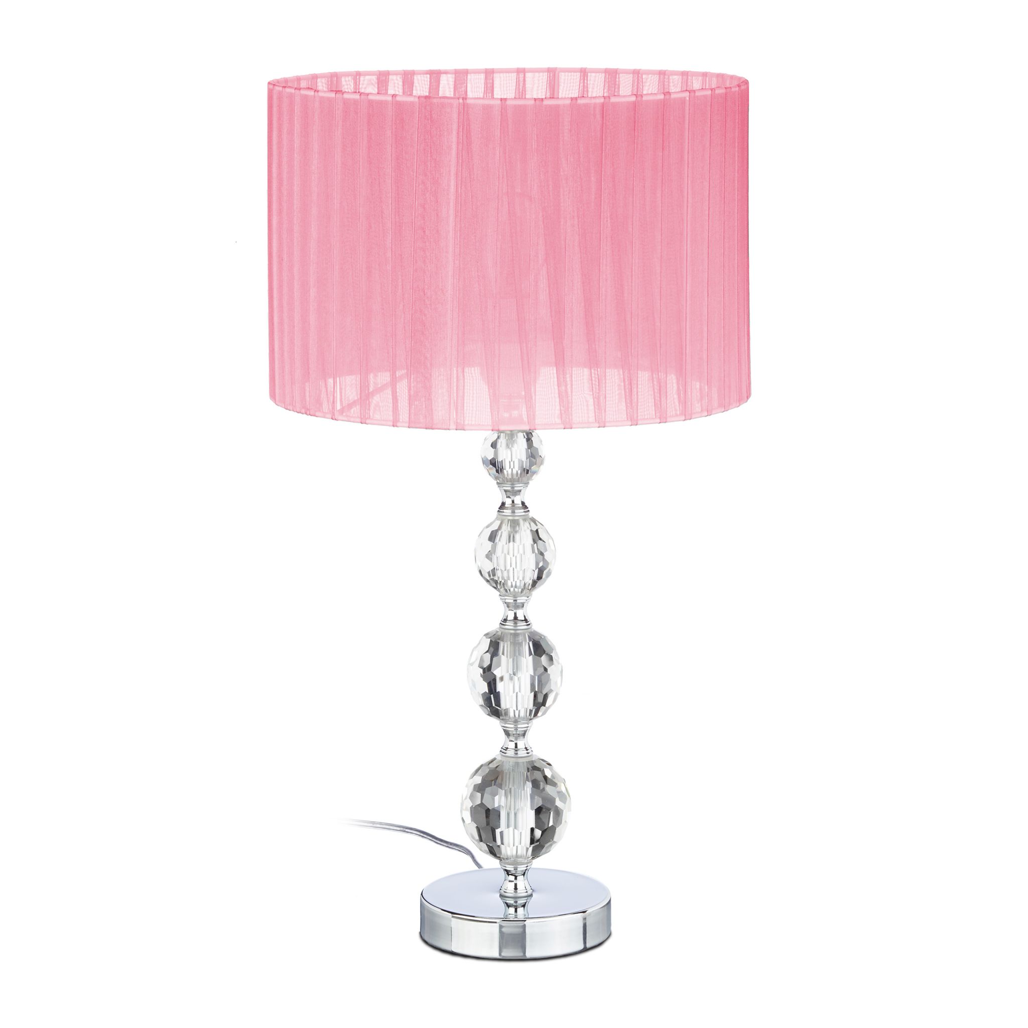 Tischlampe Kristall in Rosa Rosa-Silber