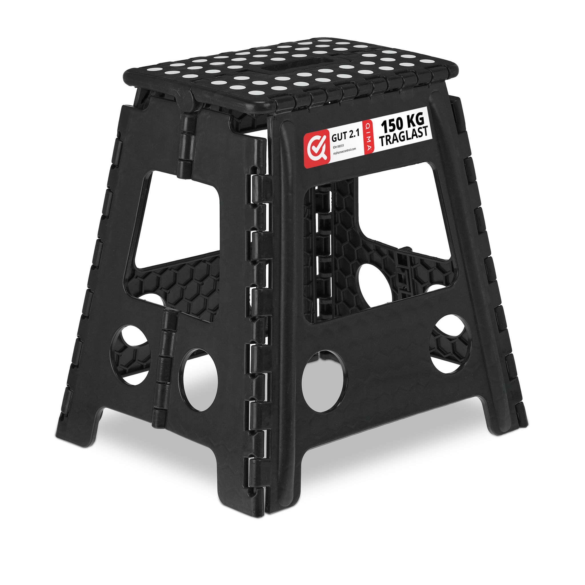 Klapphocker faltbar XL Weiss-Schwarz