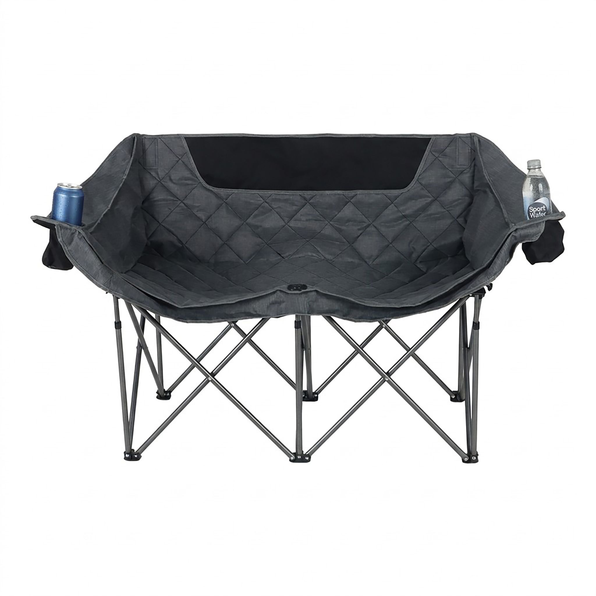 Camping Bank für 2 Personen Schwarz-Grau