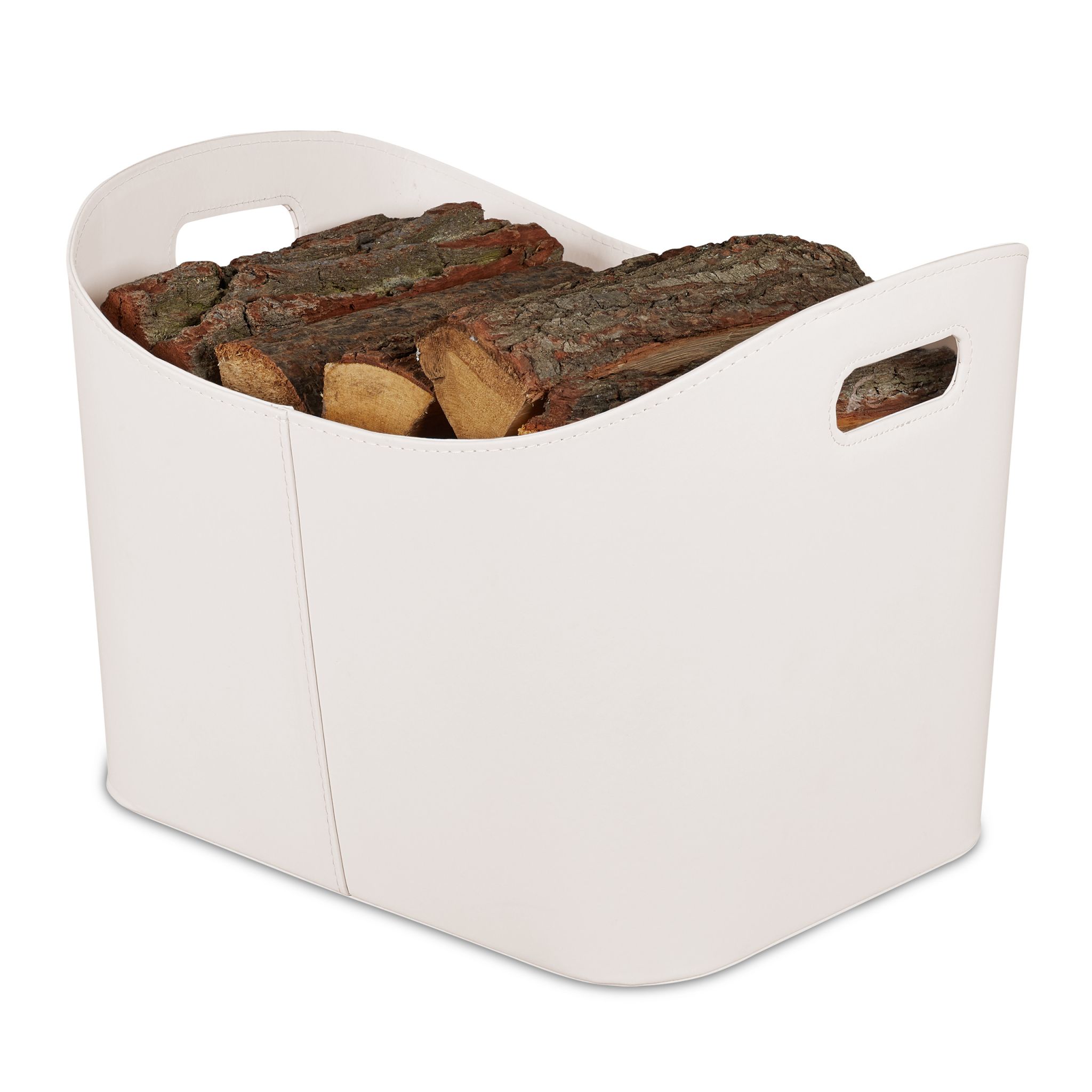 Holzkorb Kunstleder Grösse XL Creme