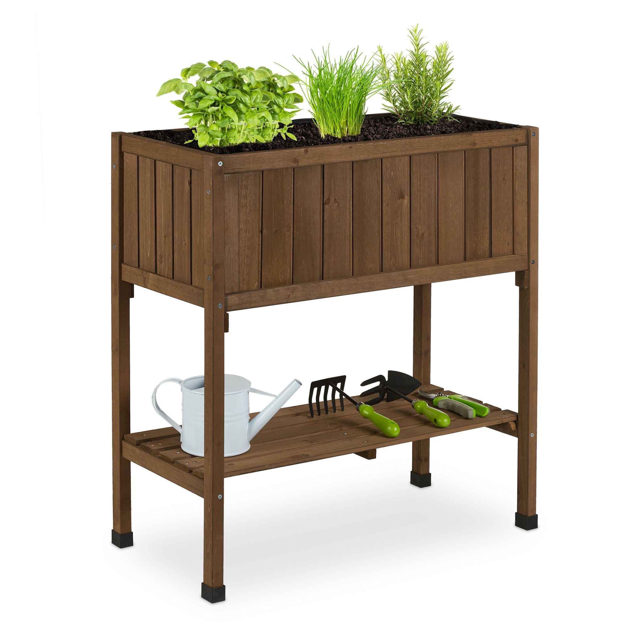 Hochbeet Tannenholz Braun-Schwarz