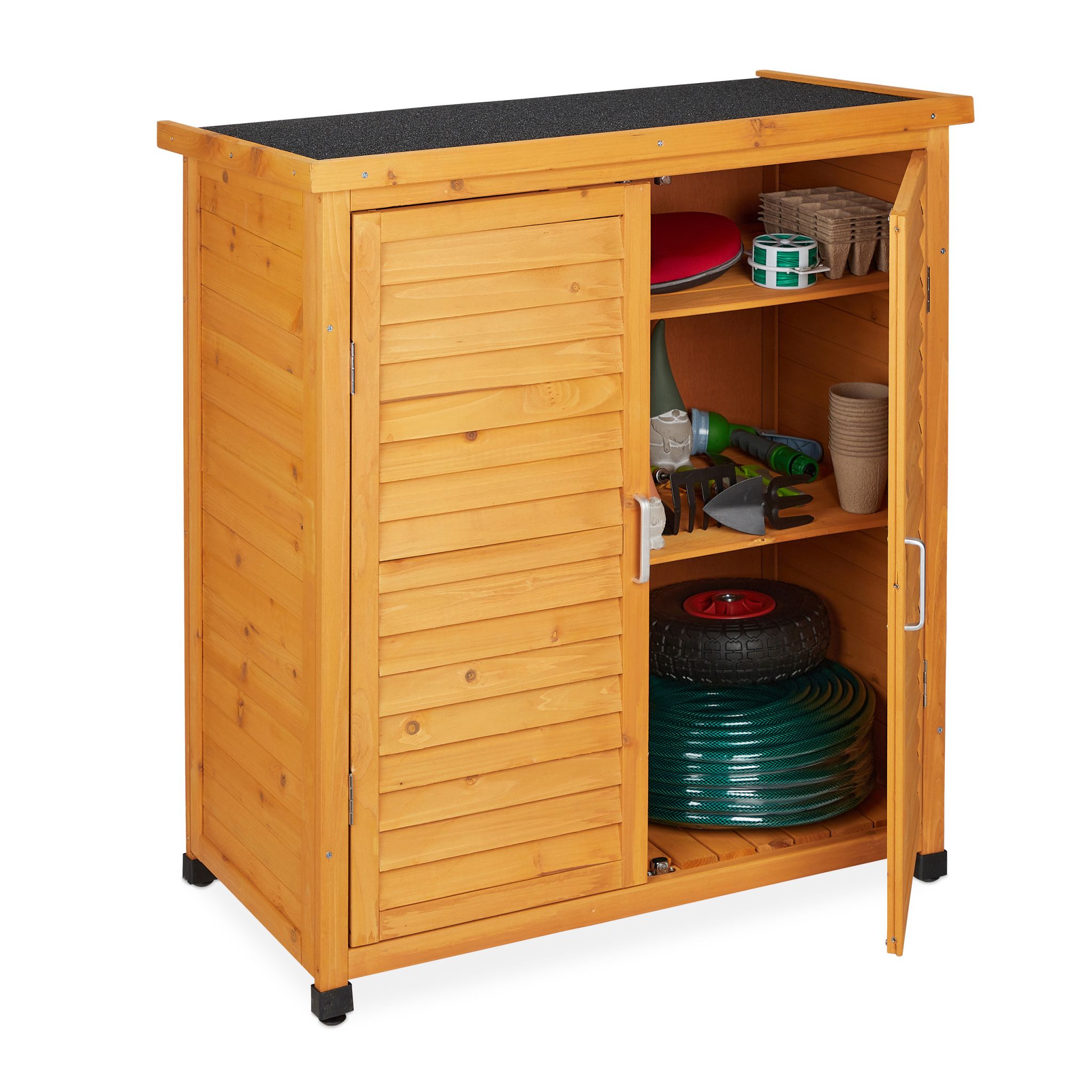 Gartenschrank mit Dachpappe Hellbraun-Schwarz