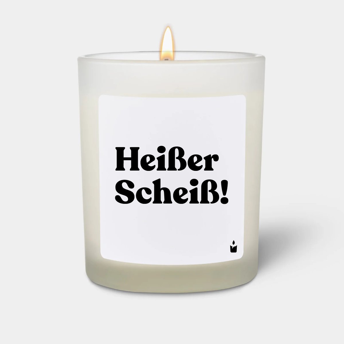 Duftkerze Weiss Woody Heißer Scheiß!
