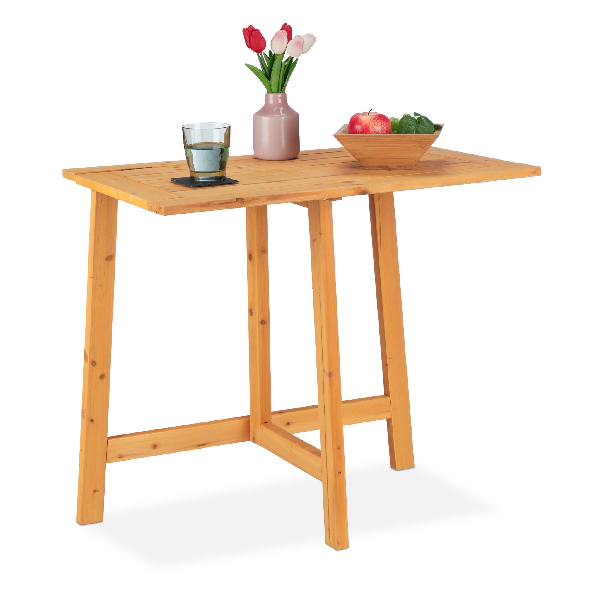 Rechteckiger Klapptisch Holz Hellbraun