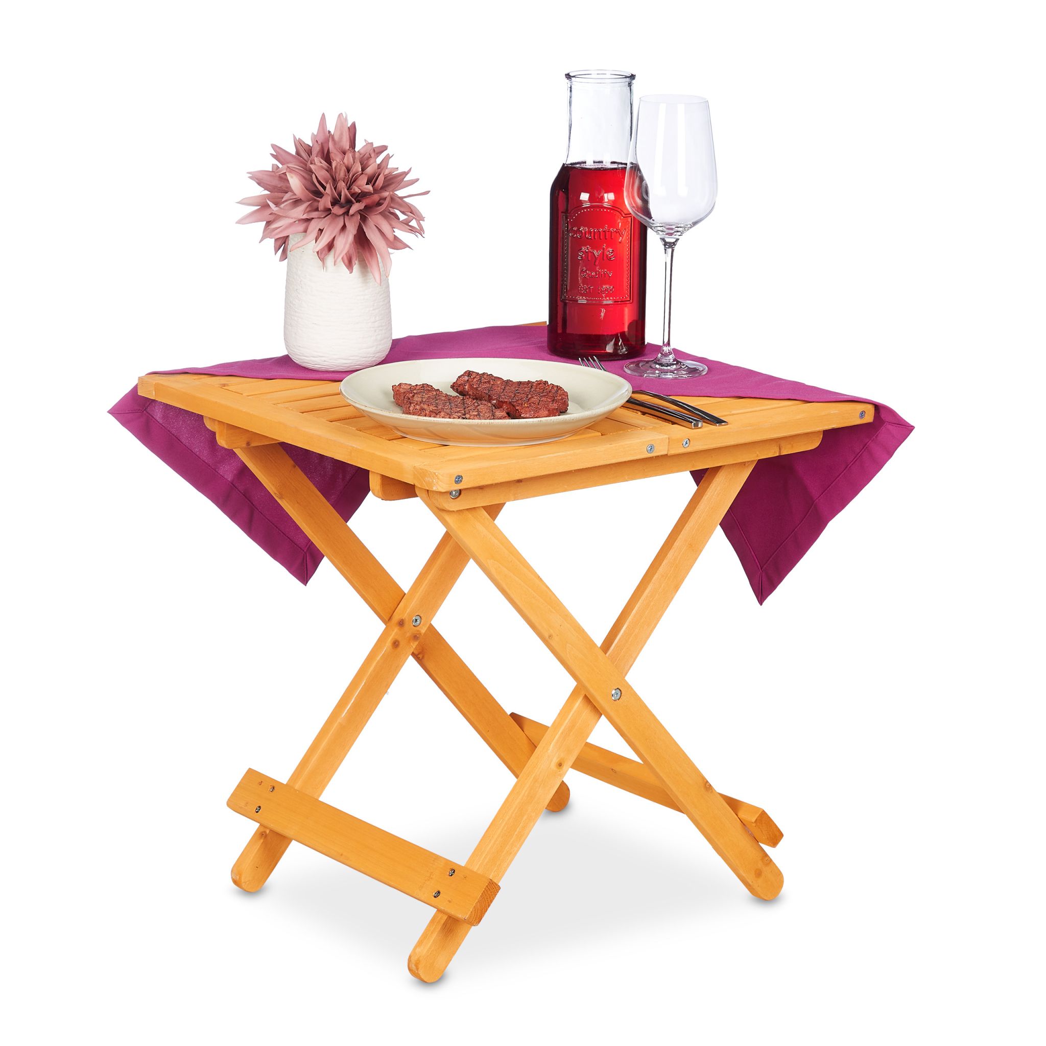 Kleiner Klapptisch Holz Hellbraun