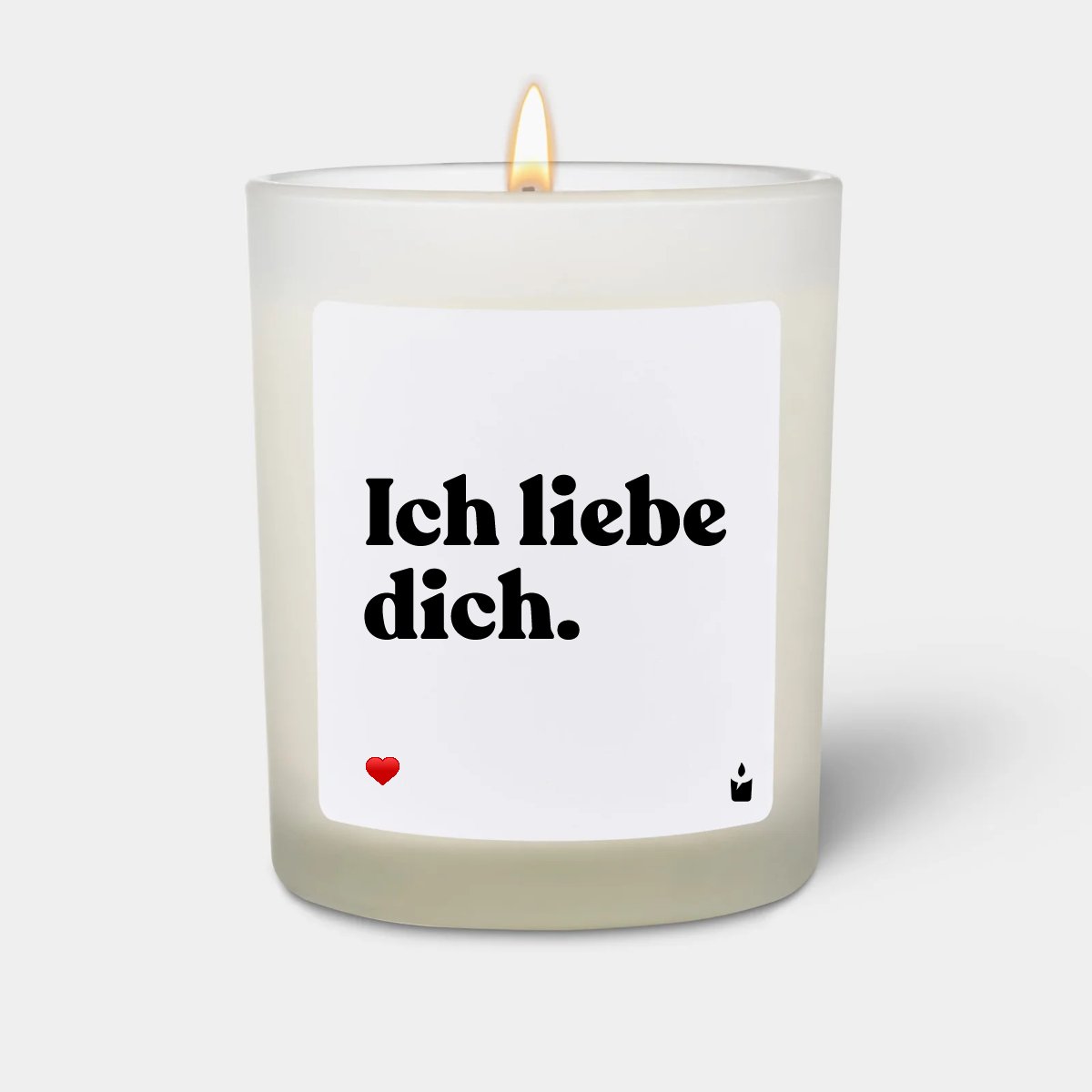 Duftkerze Weiss Flowery Ich liebe dich.