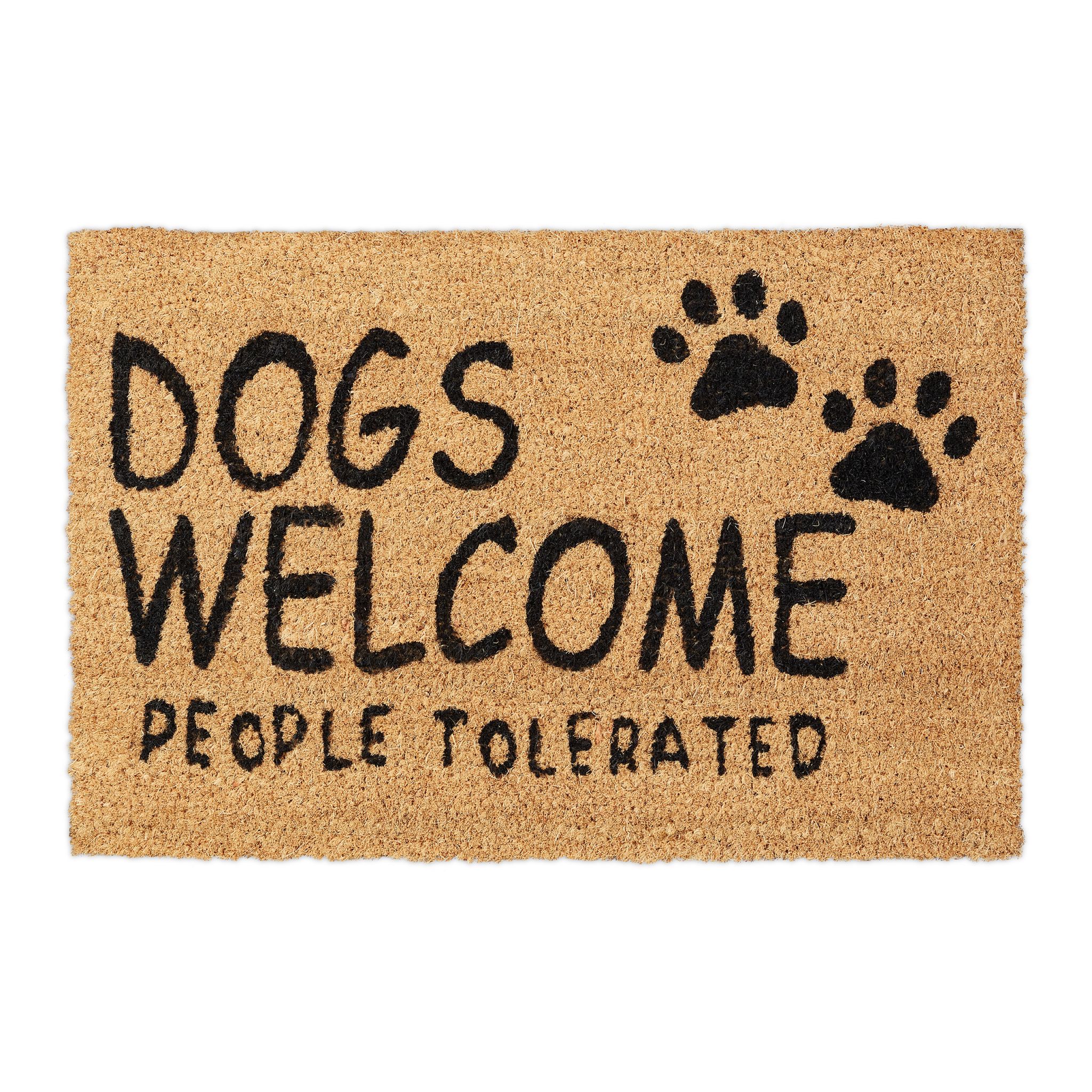 Fussmatte Kokos Dogs Welcome Beige-Schwarz