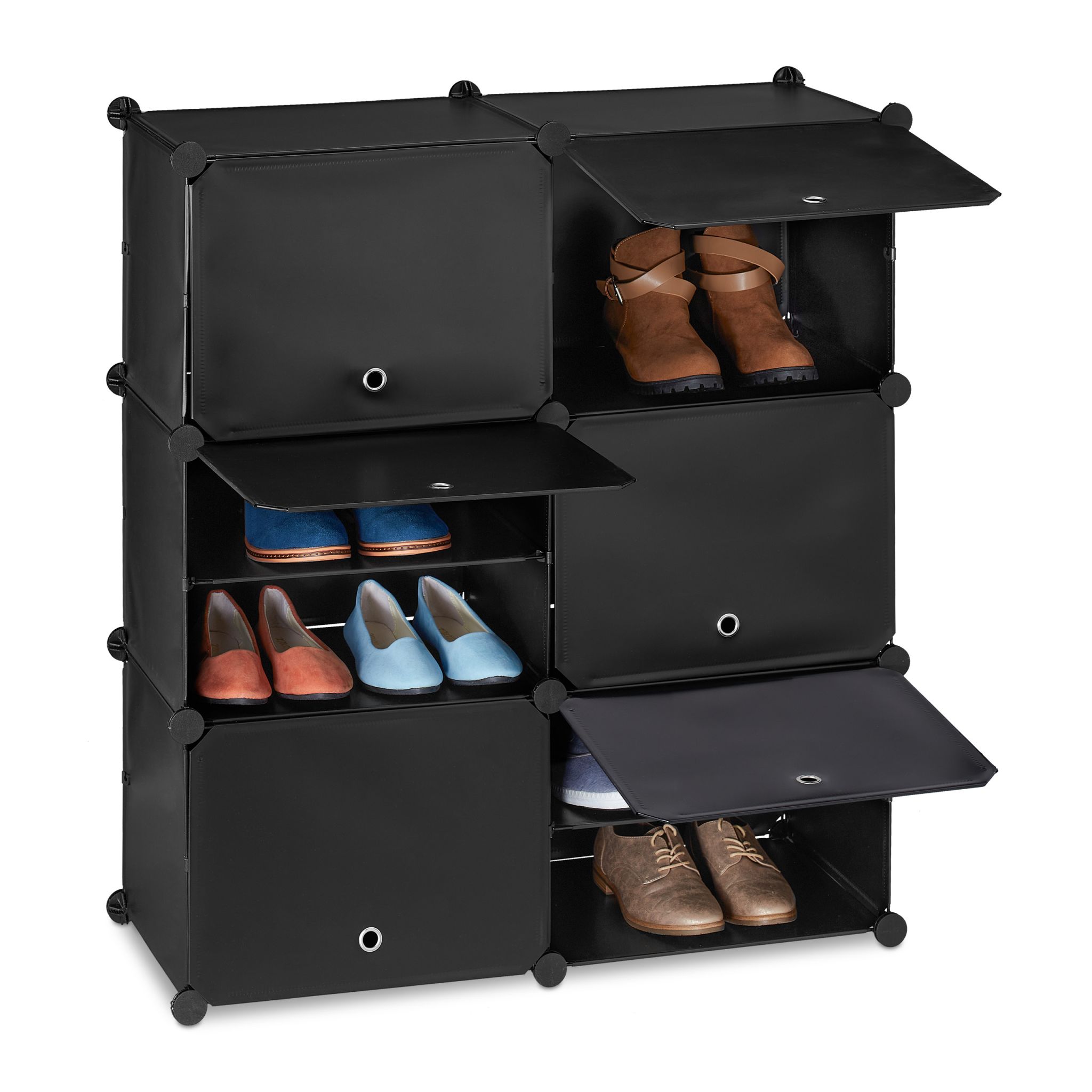 Schuhschrank mit 12 Fächern Schwarz