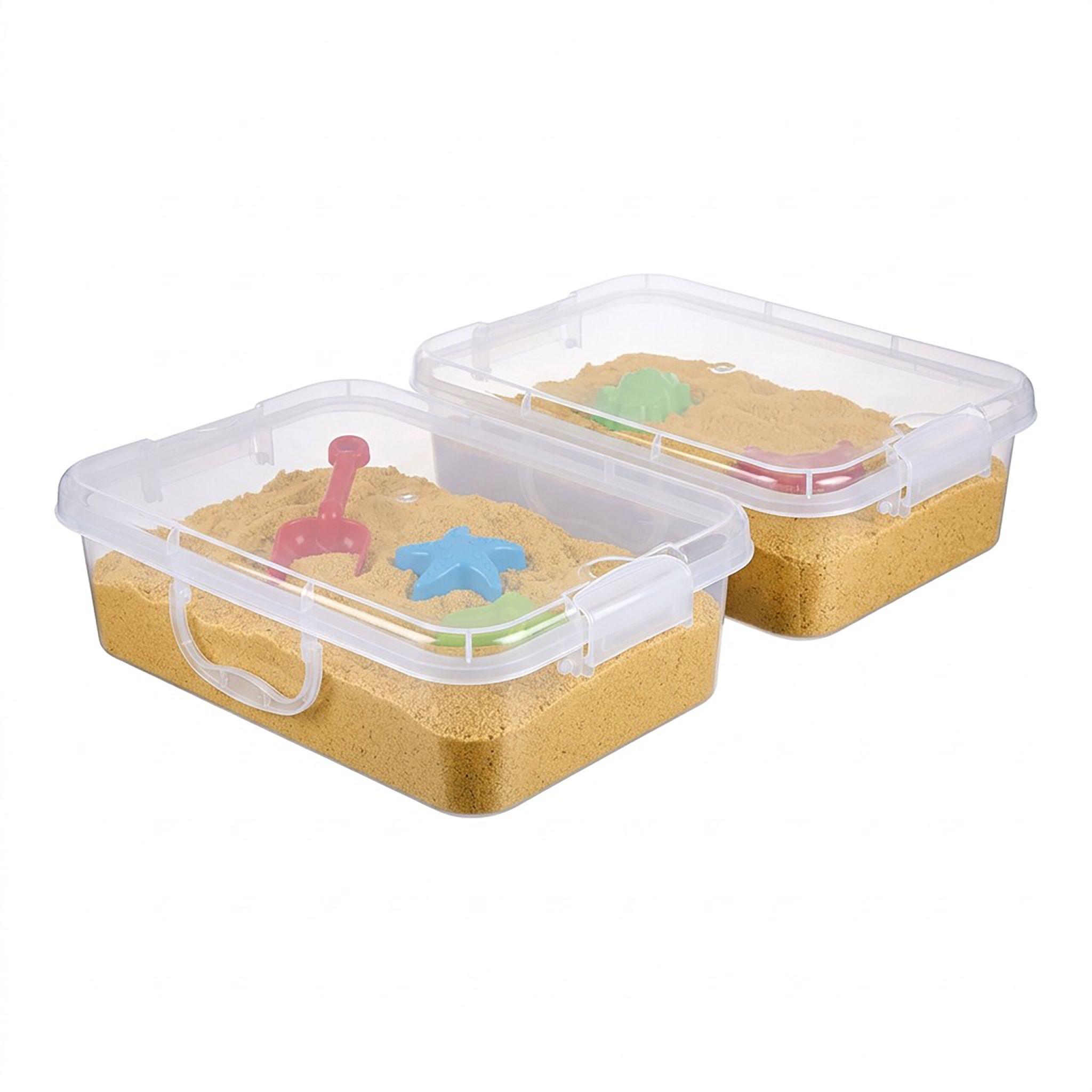 Sandkasten mit Deckel 2er-Set Transparent