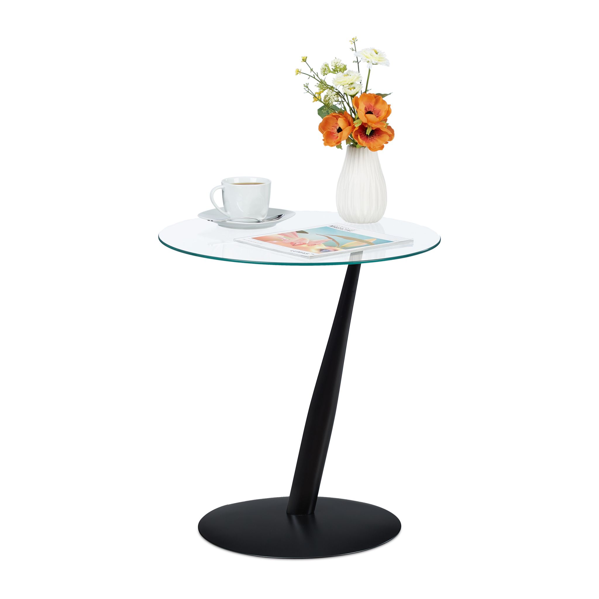 Beistelltisch Glas Schwarz-Transparent