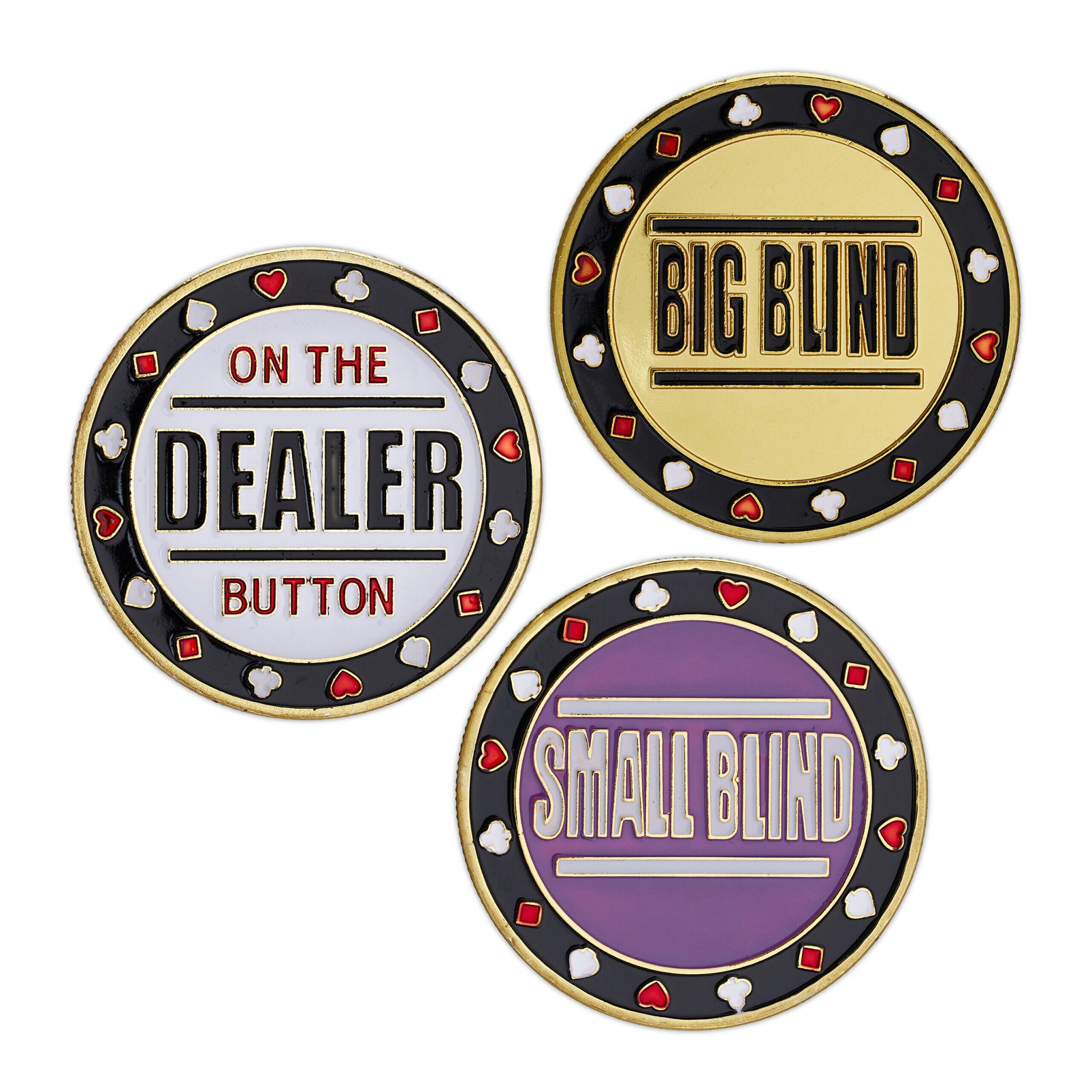 Poker Button Set Metall Weiss-Gold-Lila