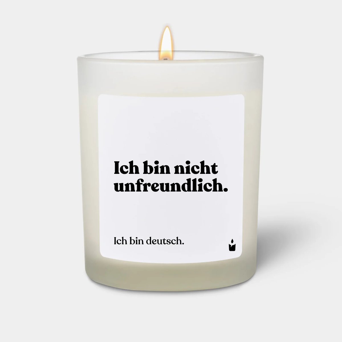 Duftkerze Weiss Woody Ich bin nicht unfreundlich. Ich bin deutsch.