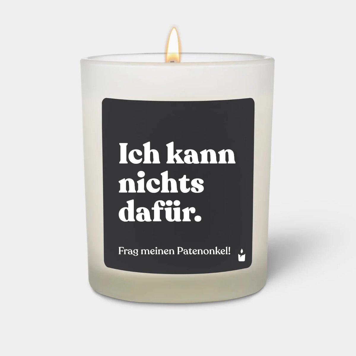 Duftkerze Weiss Woody Ich kann nichts dafür. Frag meinen Patenonkel!