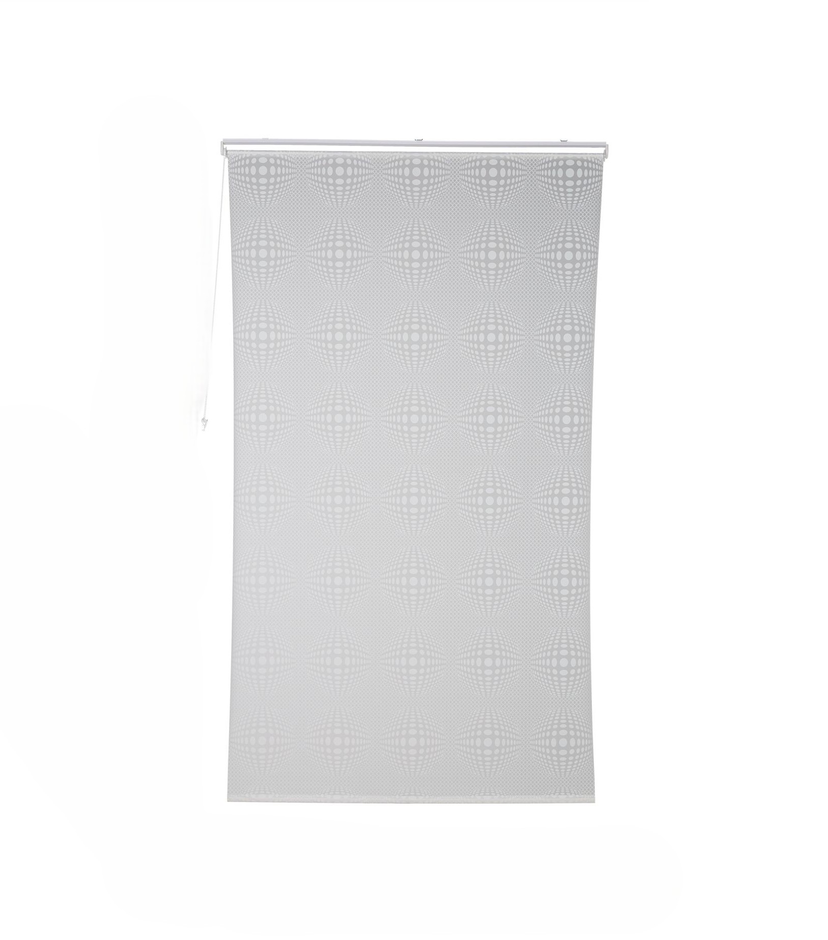 Gemustertes Duschrollo Weiss-Transparent