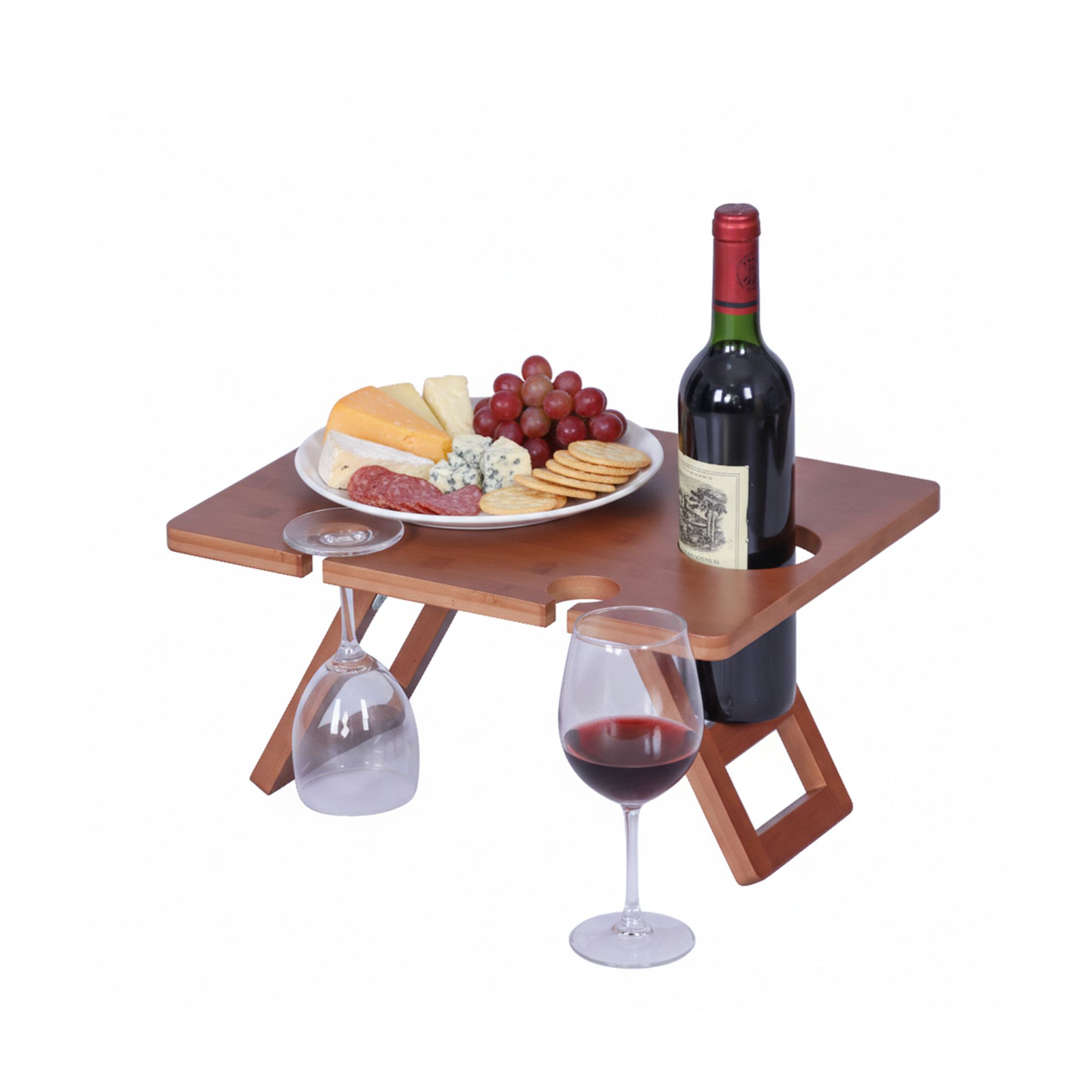 Picknick Weintisch Bambus Braun
