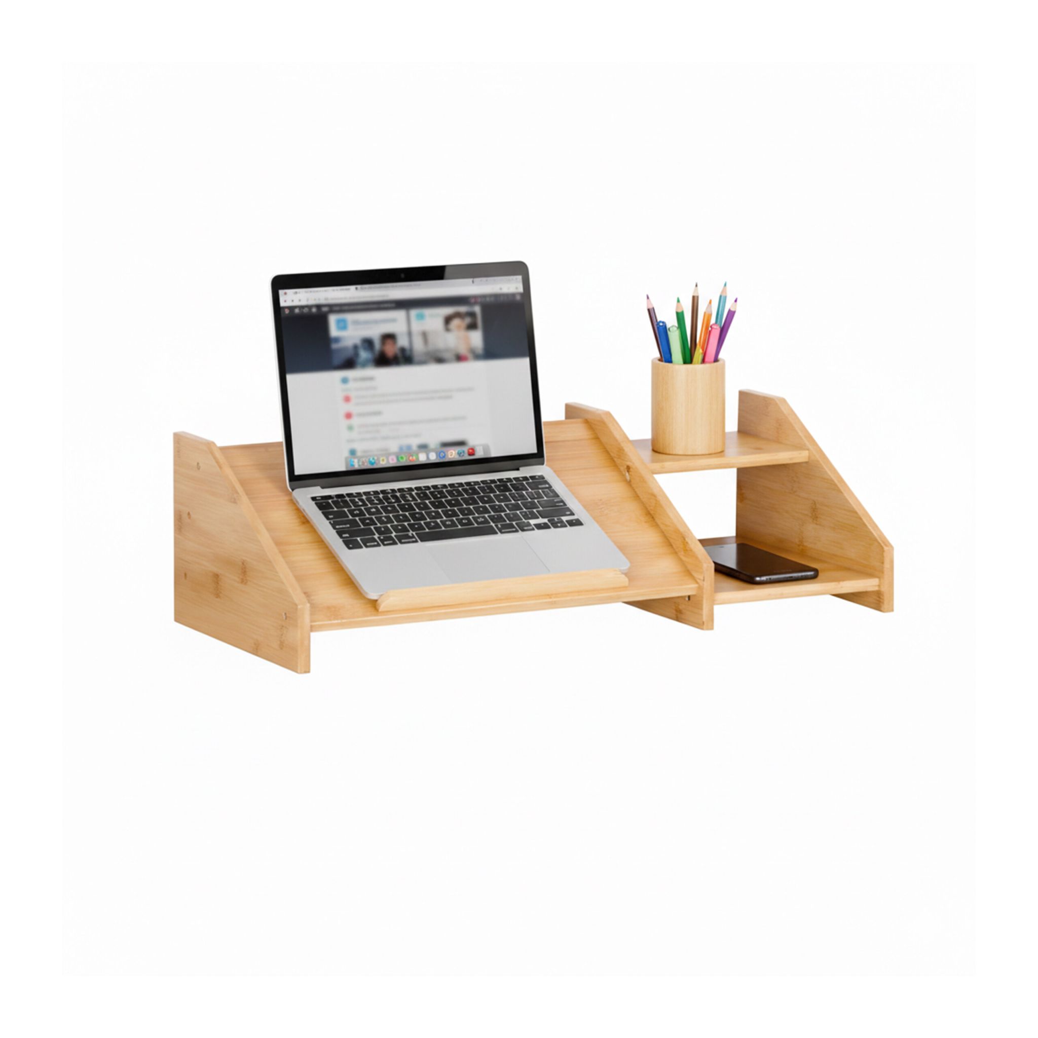 Laptop Ständer Bambus Hellbraun