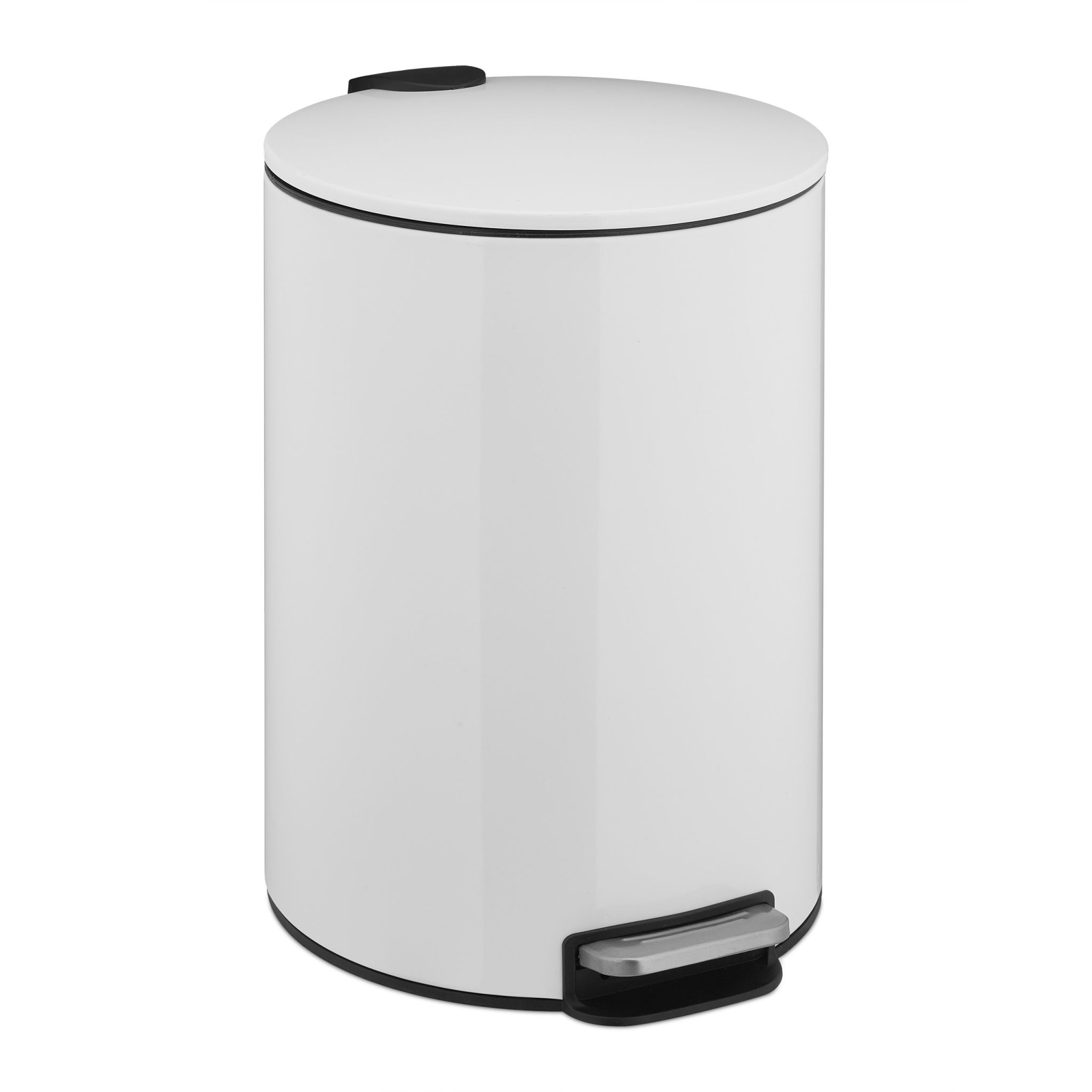Treteimer 12L Weiss-Silber