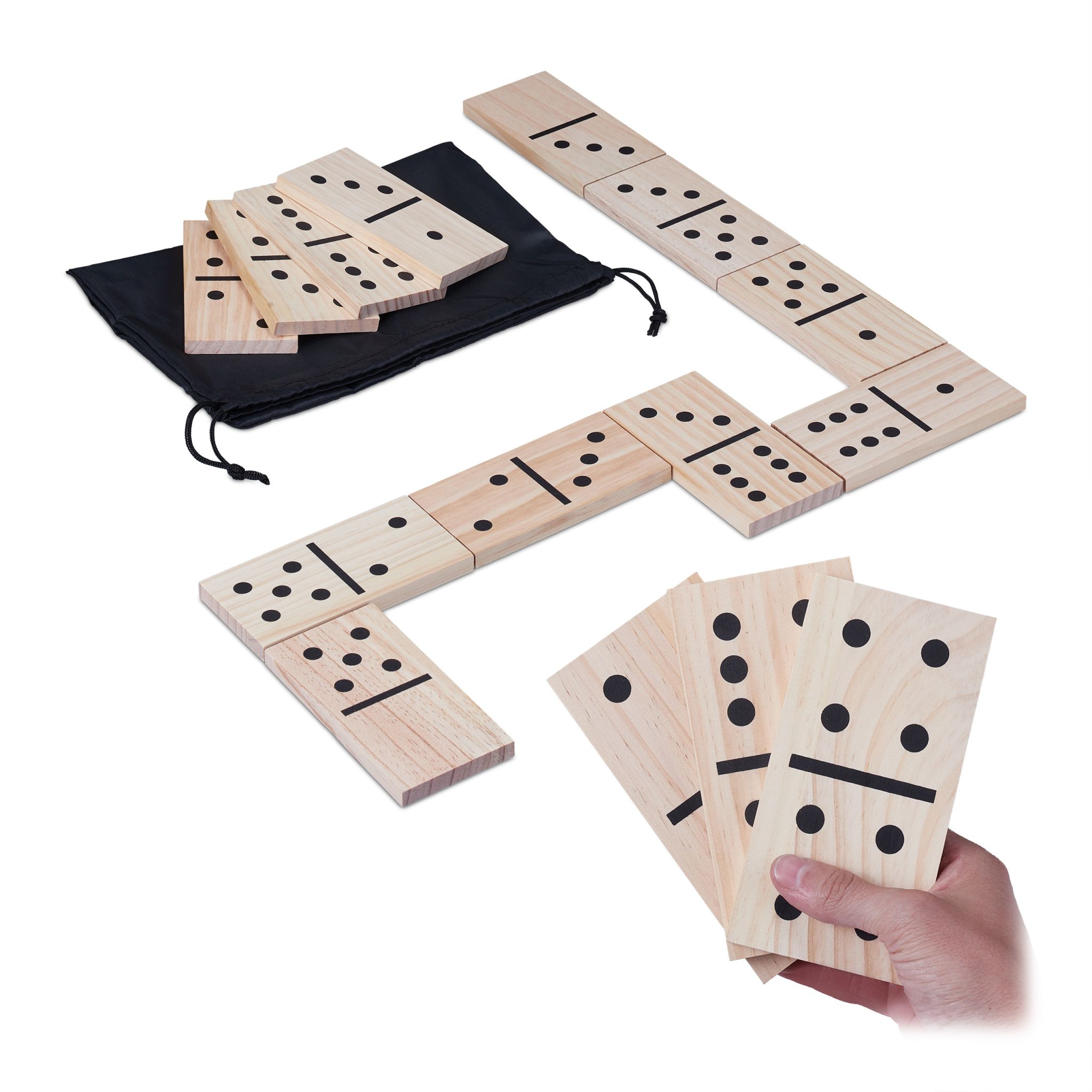 Domino 28-tlg. Hellbraun-Schwarz