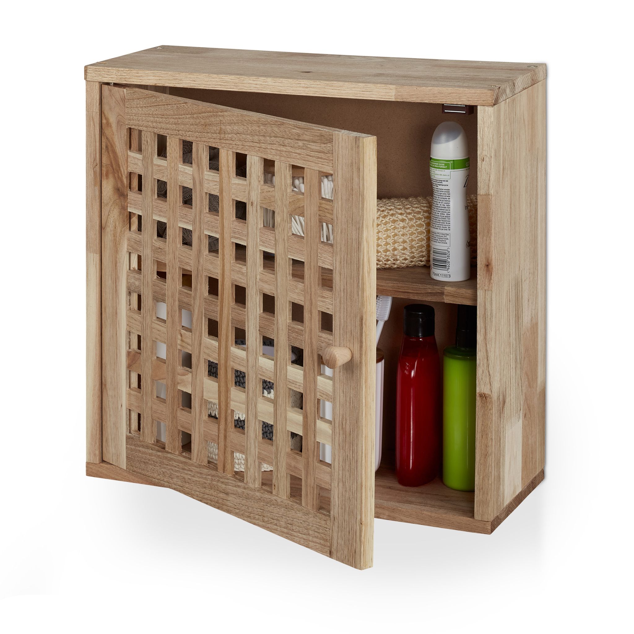Schmaler Wandschrank Walnussholz Hellbraun