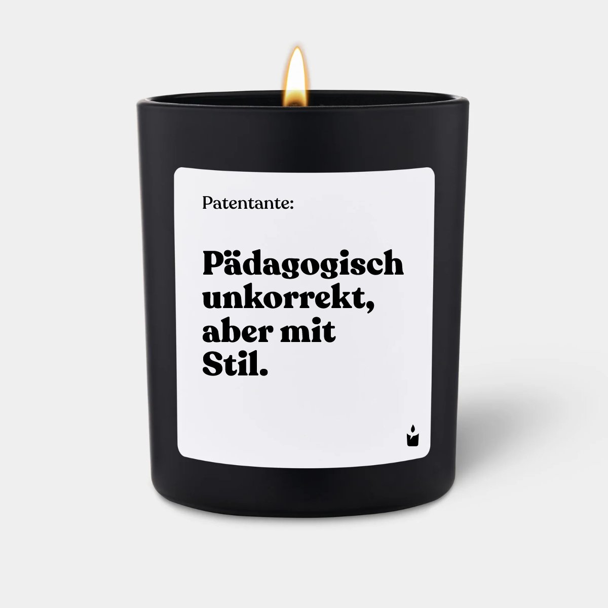 Duftkerze Schwarz Woody Patentante: Pädagogisch unkorrekt, aber mit Stil.