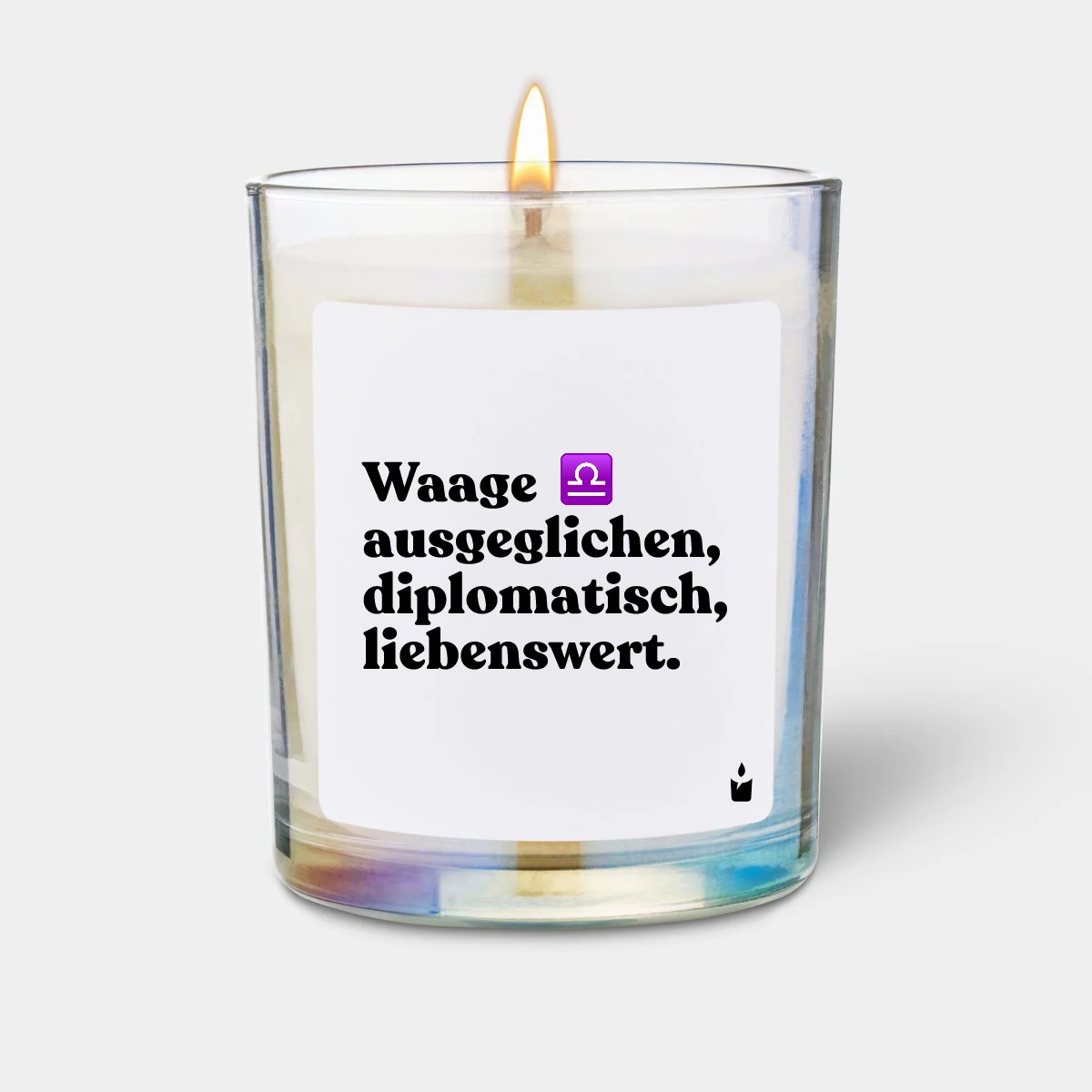 Duftkerze Rainbow Woody Waage - ausgeglichen, diplomatisch, liebenswert.