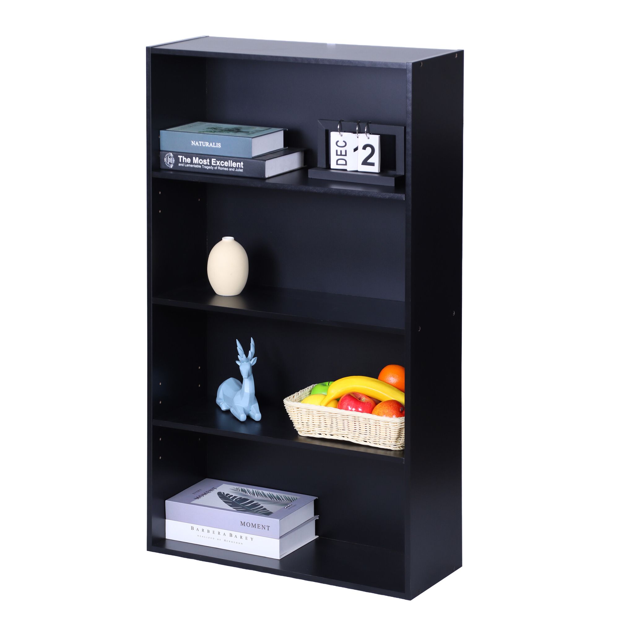 Bücherregal mit verstellbaren Böden Schwarz