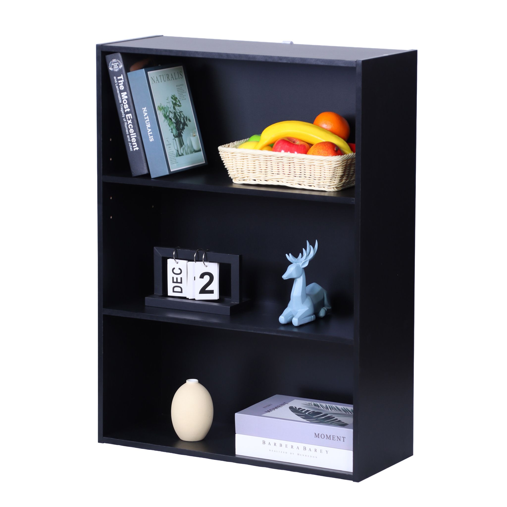 Bücherregal mit verstellbaren Böden Schwarz