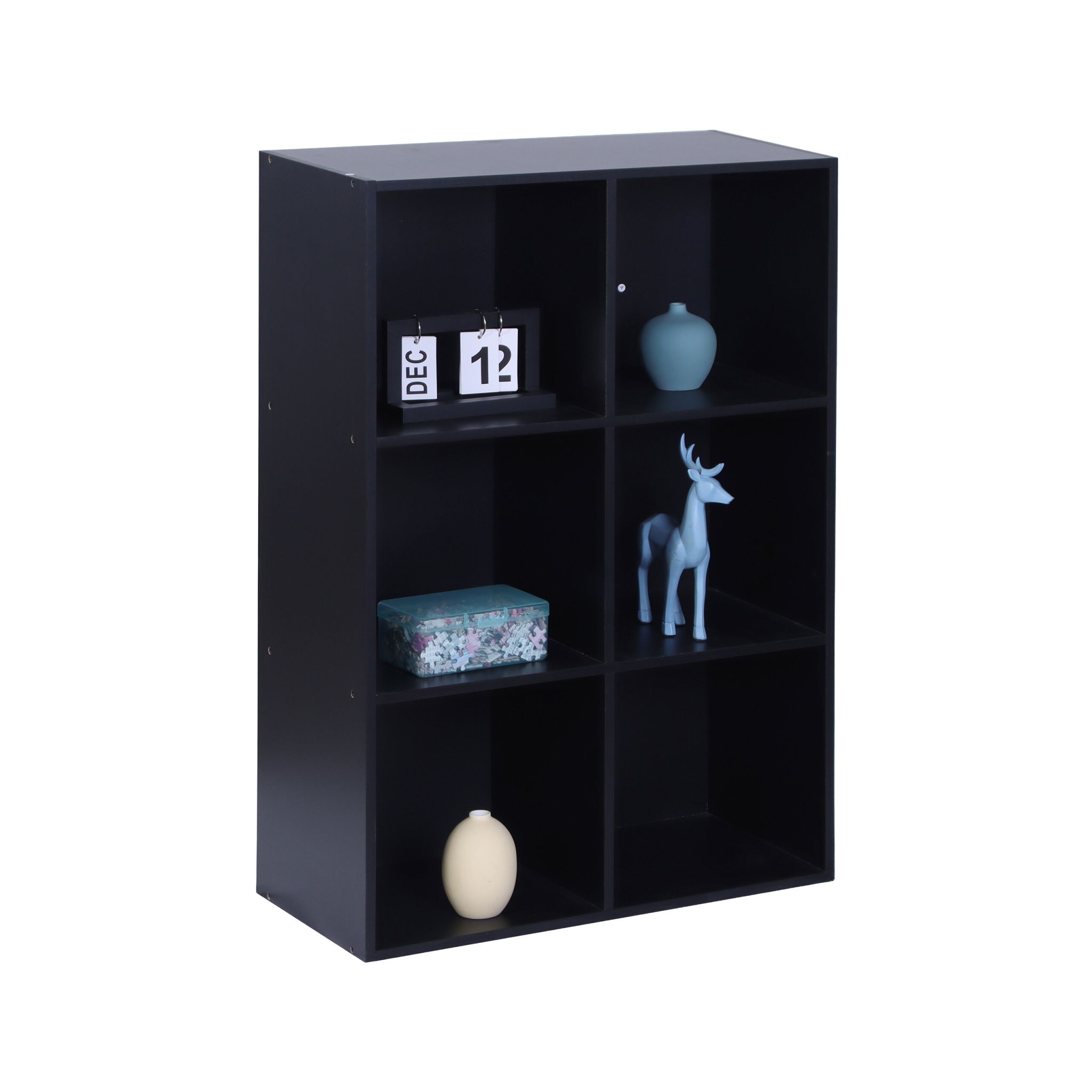 Bücherregal Würfelform Schwarz