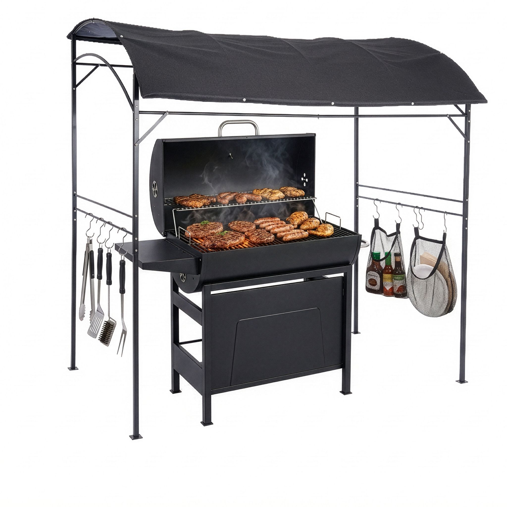 Grill Pavillon Metall Anthrazit