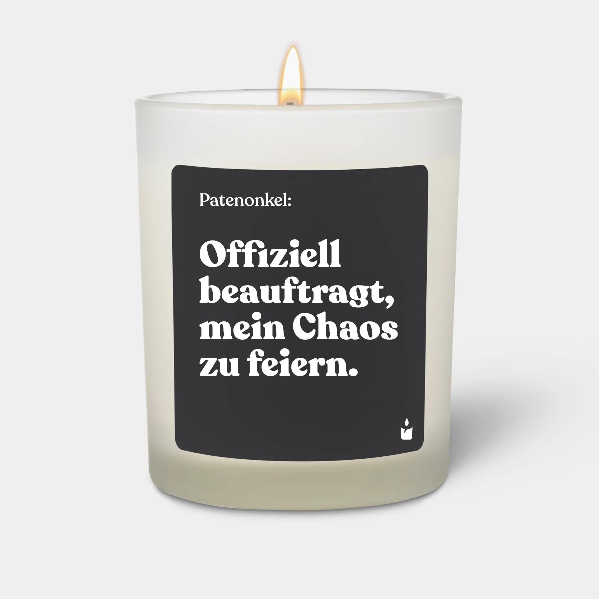 Duftkerze Weiss Woody Patenonkel: Offiziell beauftragt, mein Chaos zu feiern.