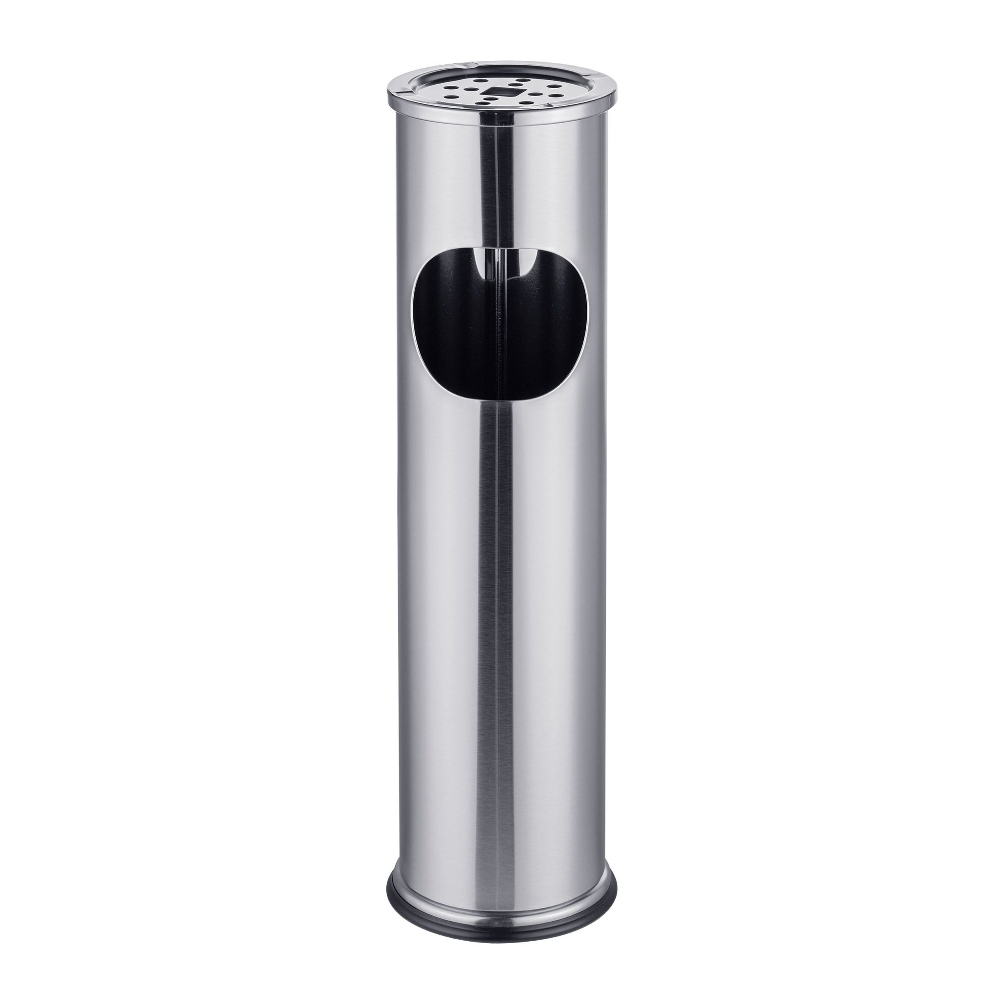 Standaschenbecher mit Mülleimer 8L Silber