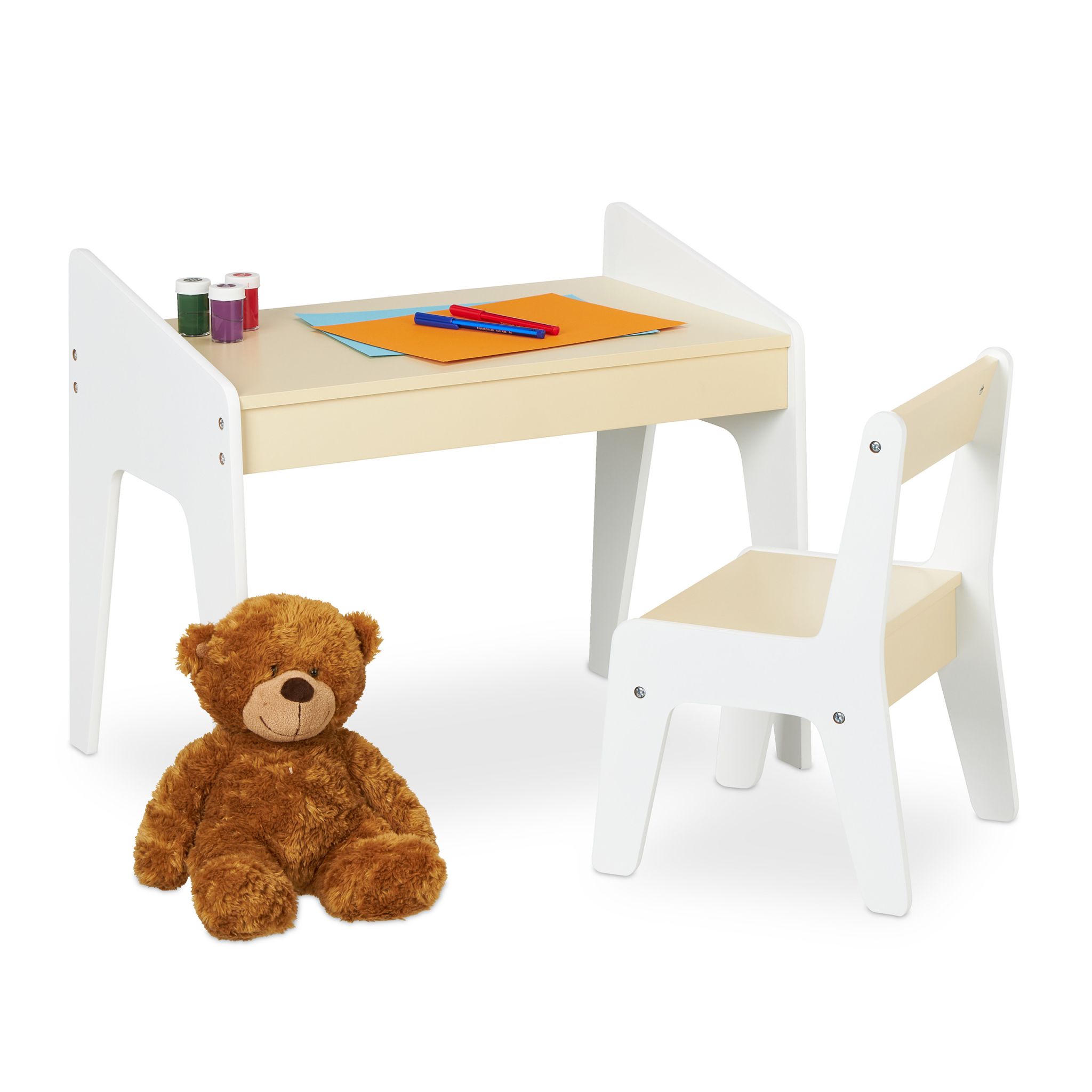 Kindersitzgruppe mit Stuhl Beige-Weiss