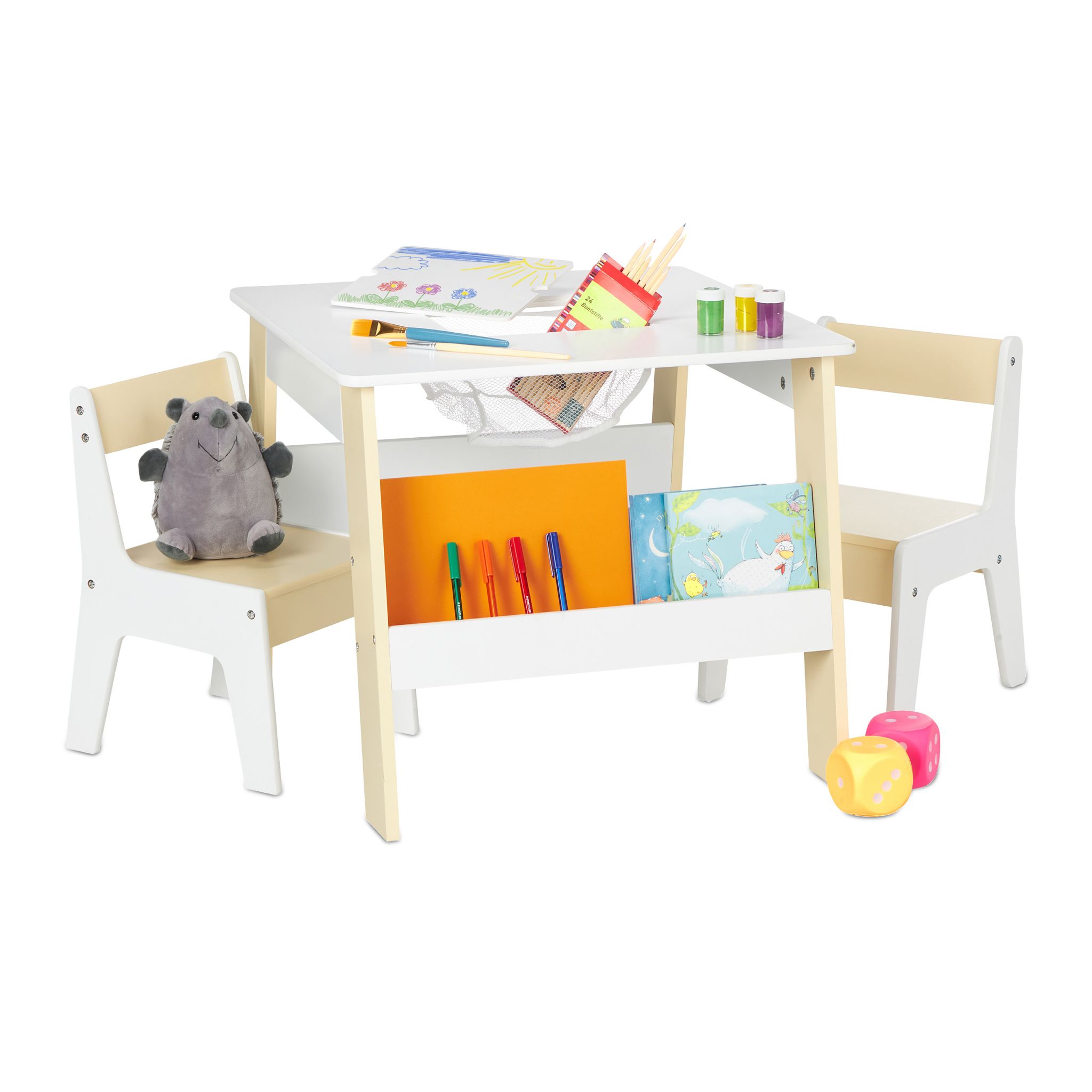 Kindersitzgruppe 3tlg. Beige-Weiss