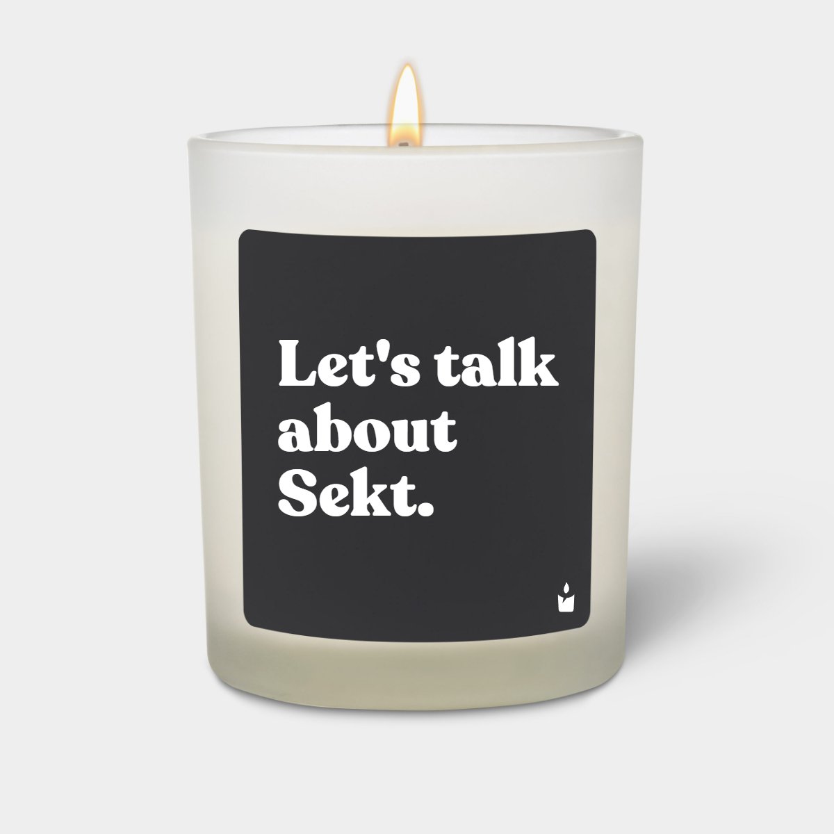 Duftkerze Weiss Flowery Let's talk about Sekt.