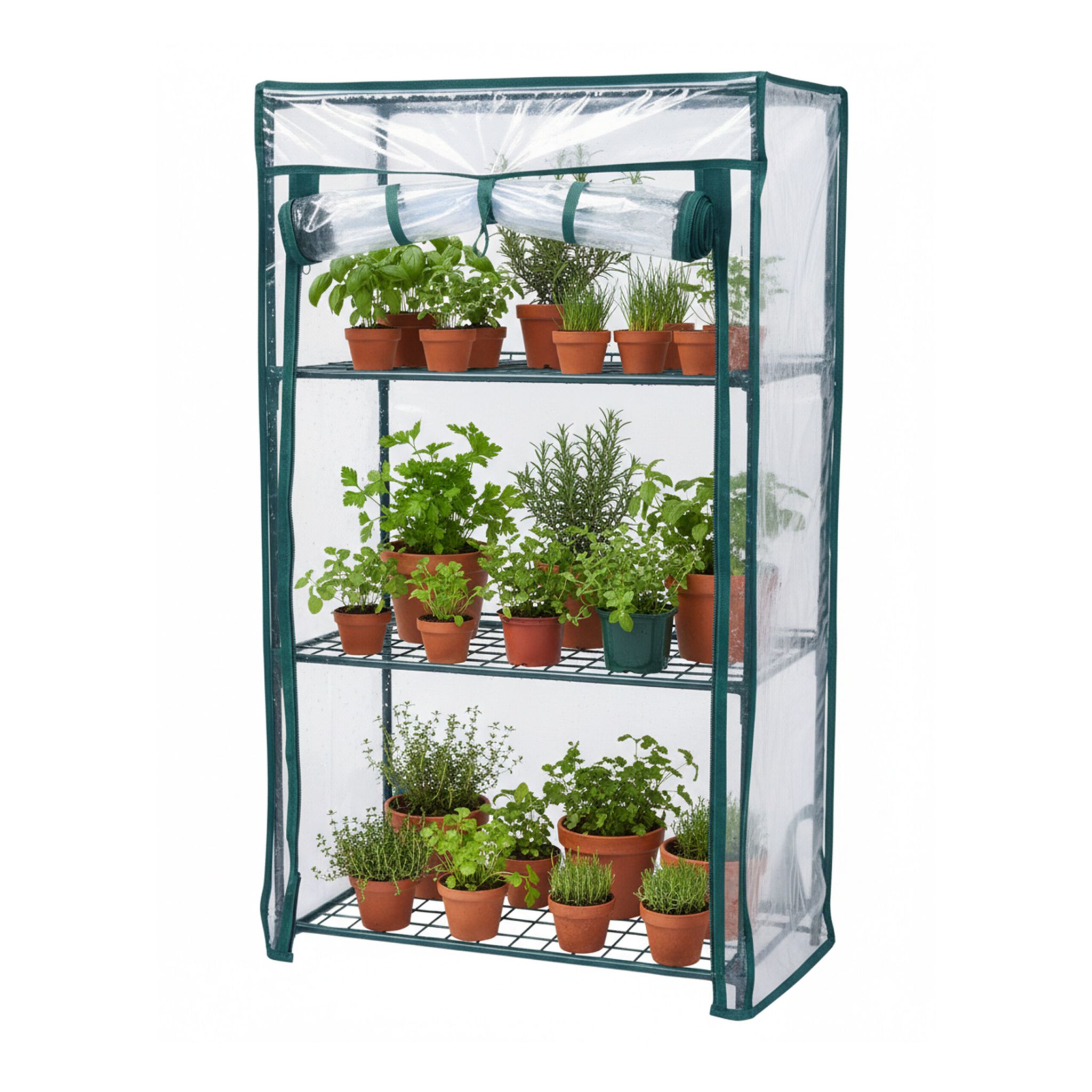 Balkon Gewächshaus mit PVC-Folie Dunkelgrün-Transparent