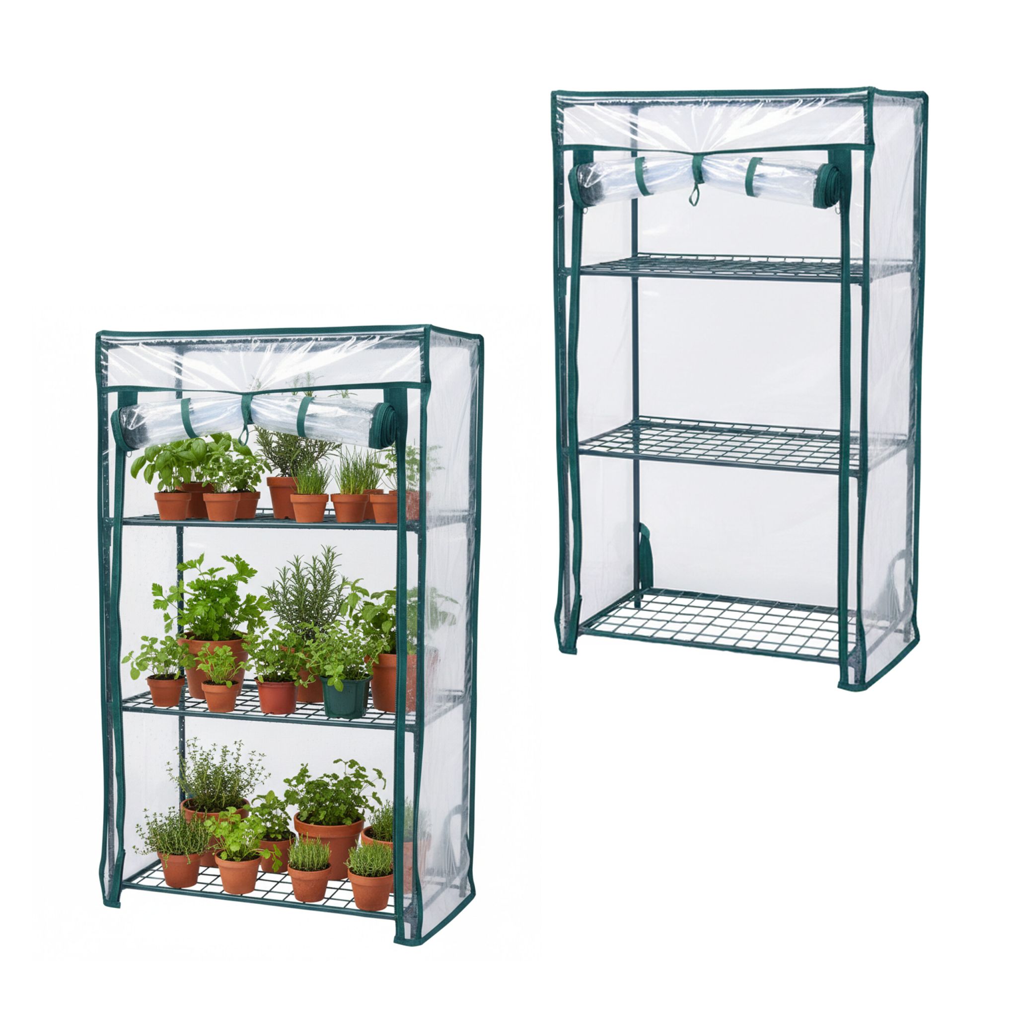 Balkon Gewächshaus mit PVC-Folie Dunkelgrün-Transparent