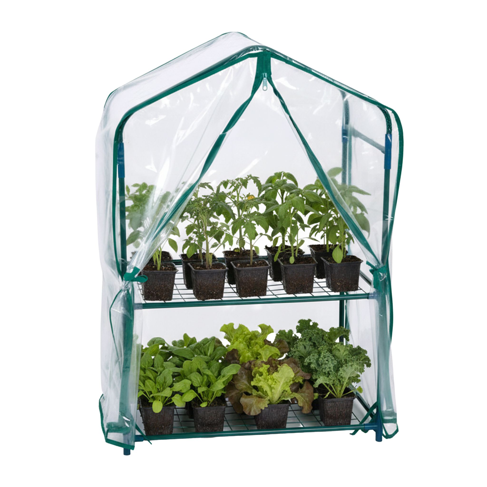 Balkon Gewächshaus mit PVC-Folie Dunkelgrün-Transparent