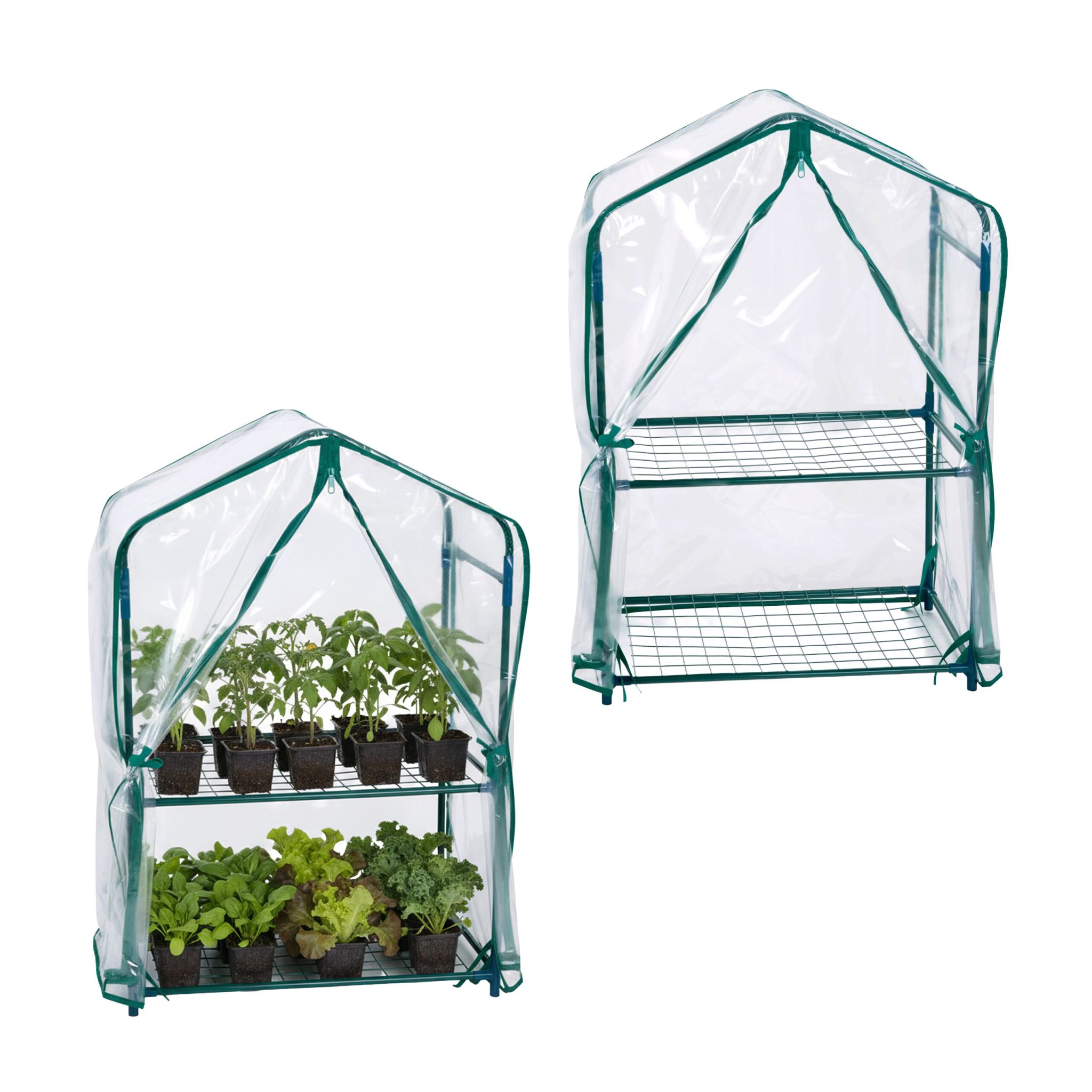 Balkon Gewächshaus mit PVC-Folie Dunkelgrün-Transparent