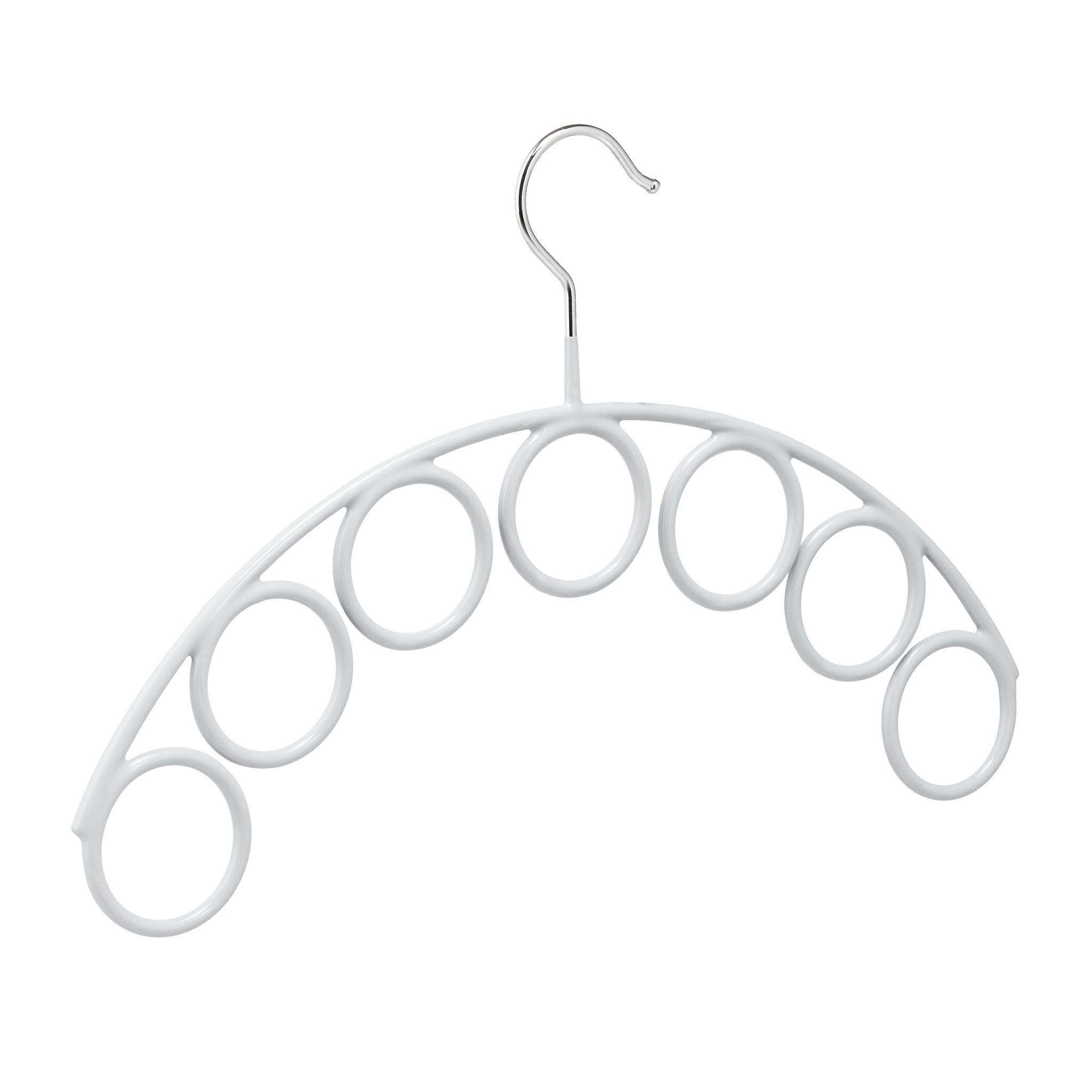 Schalhalter mit 7 Ringen Silber-Grau