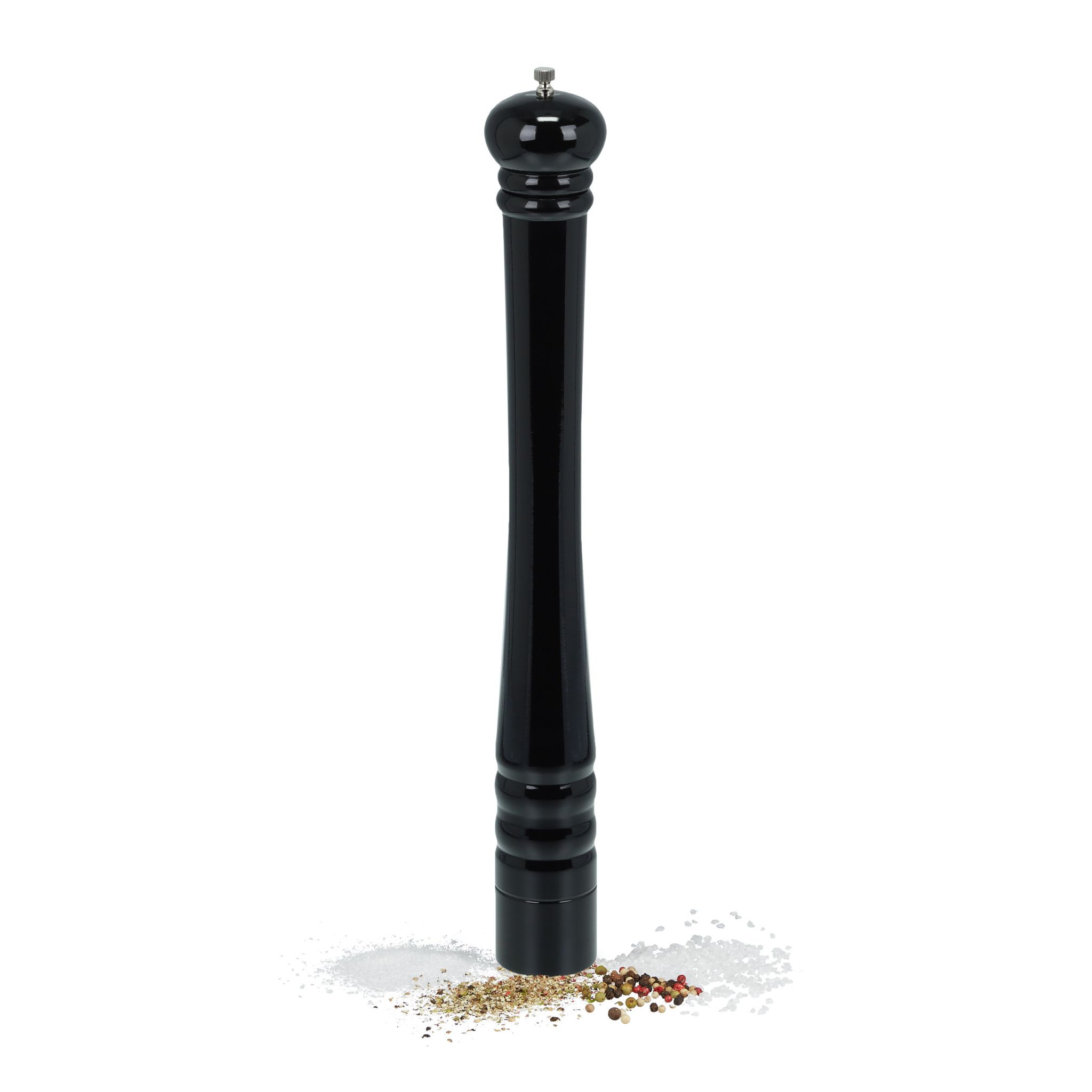 Salz- und Pfeffermühle XXL Holz Schwarz-Silber