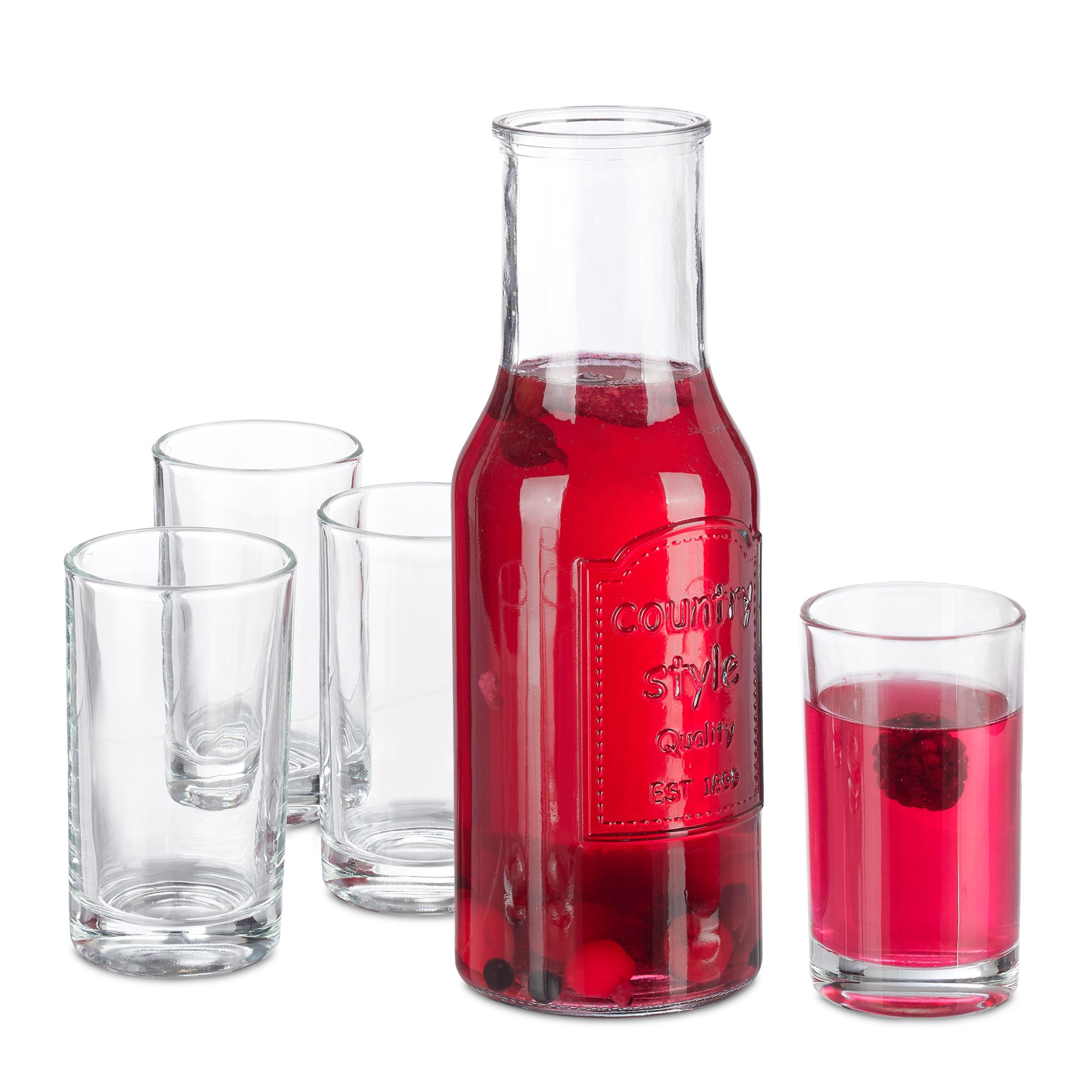 Wasserkaraffe Set mit Gläsern Transparent