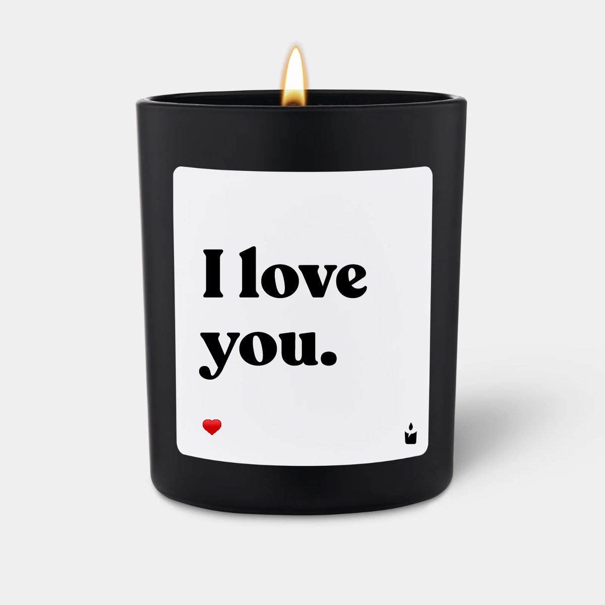 Duftkerze Schwarz Flowery I love you.