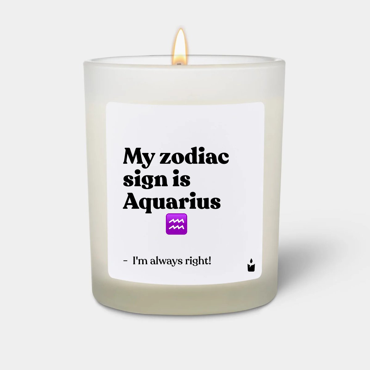 Duftkerze Weiss Woody My zodiac sign is Aquarius -  I