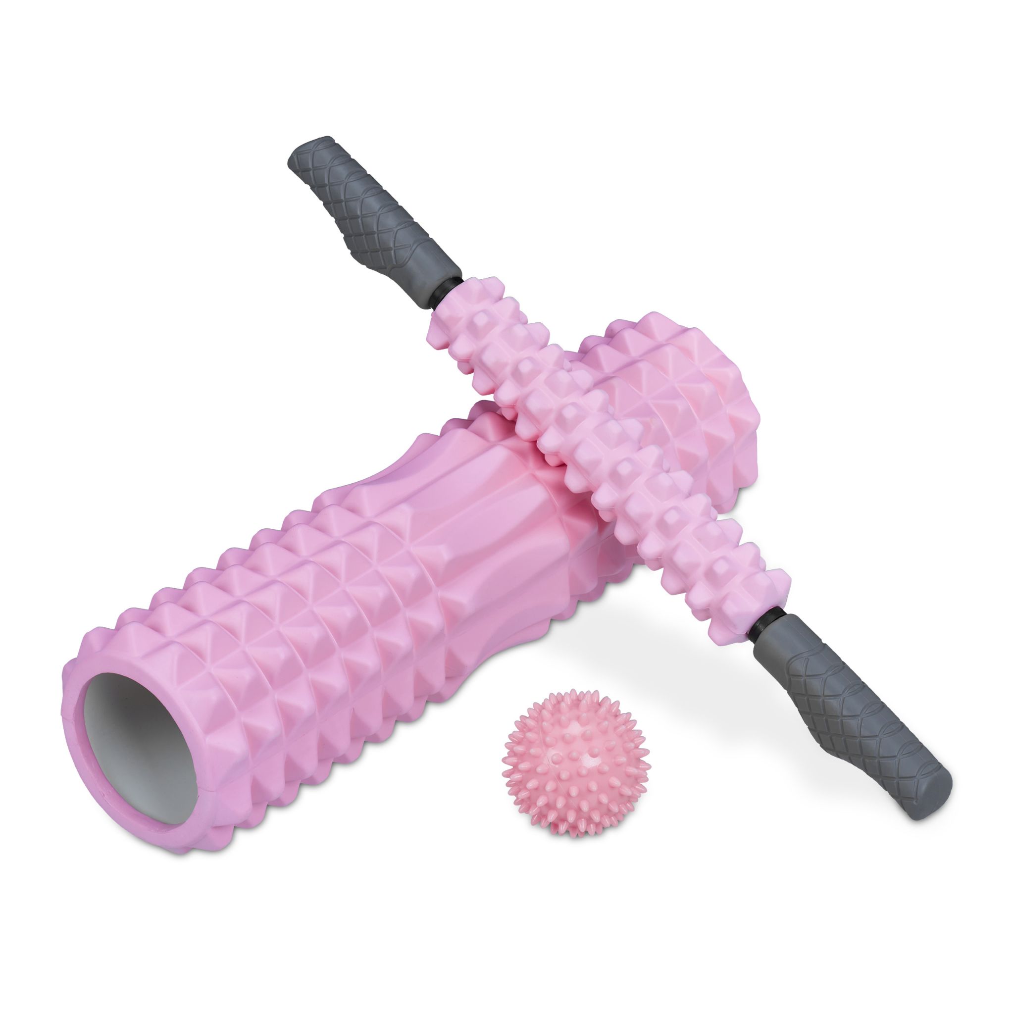 Faszienrolle 3er-Set Rosa-Grau