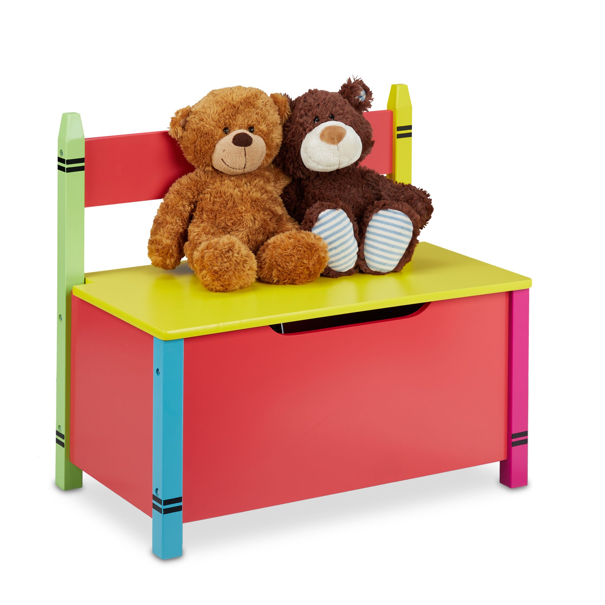 Kindersitzbank mit Stauraum Gelb-Grün-Rot