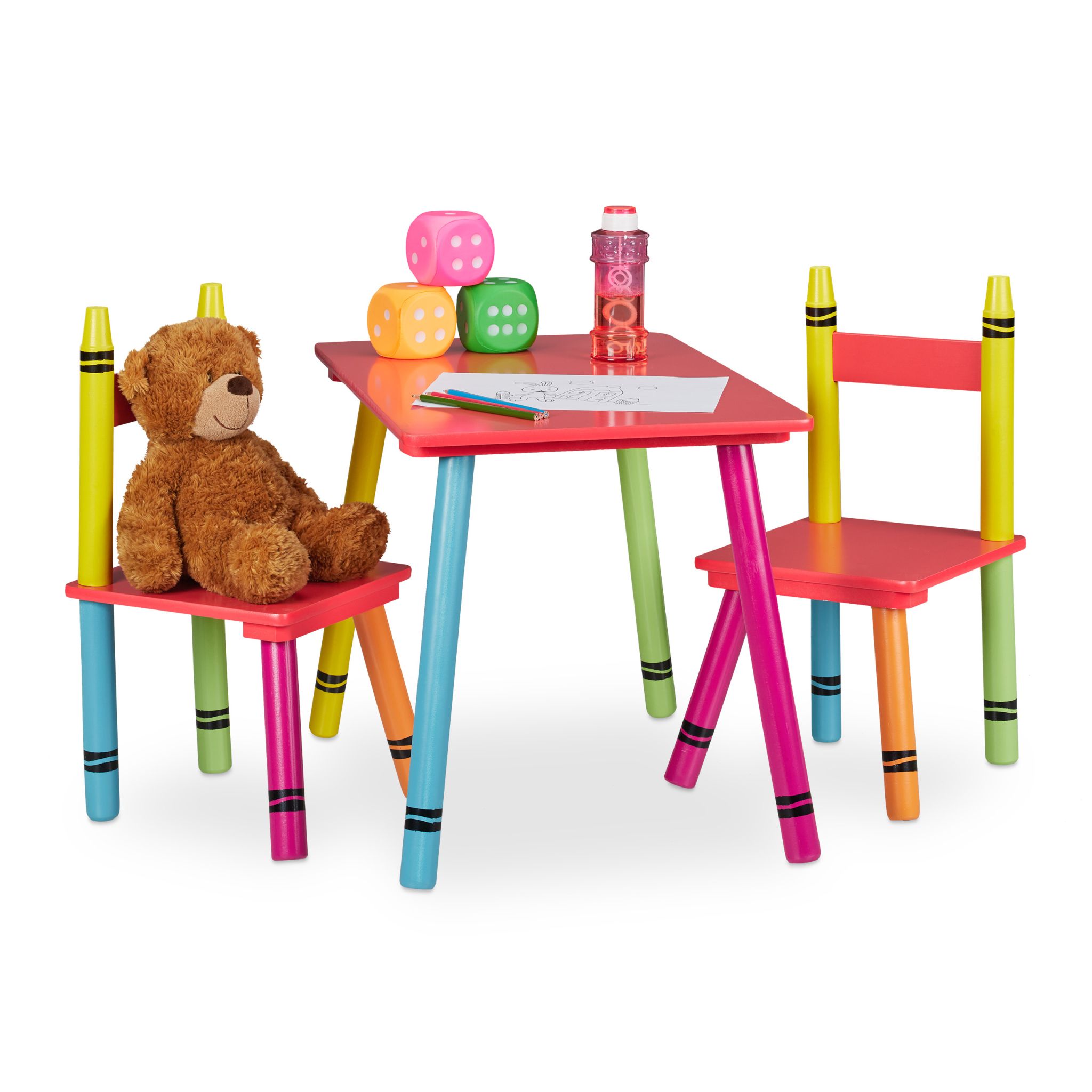 Kindersitzgruppe 3tlg. Gelb-Grün-Rot