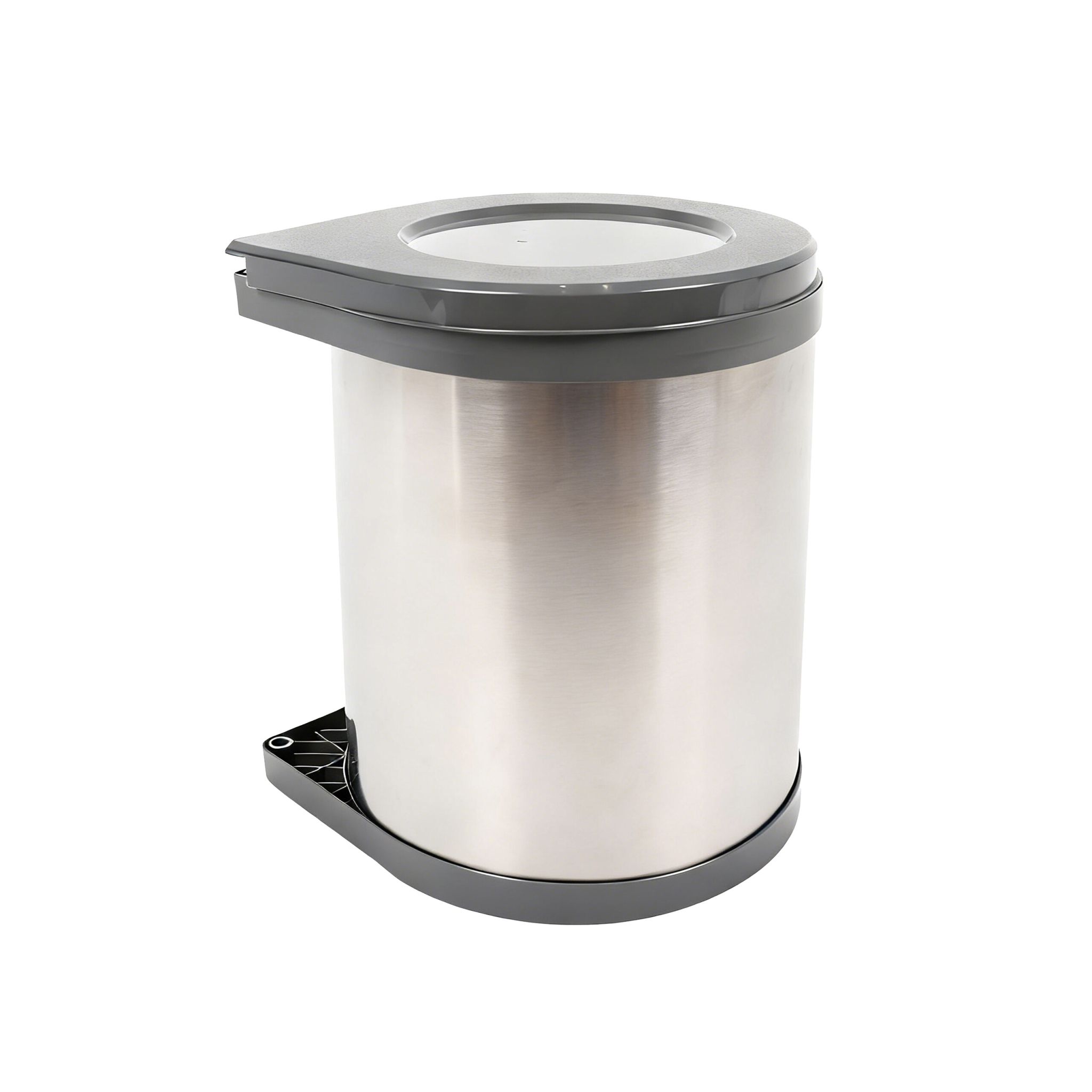 Schwenkbarer Einbaumülleimer 14L Schwarz-Silber